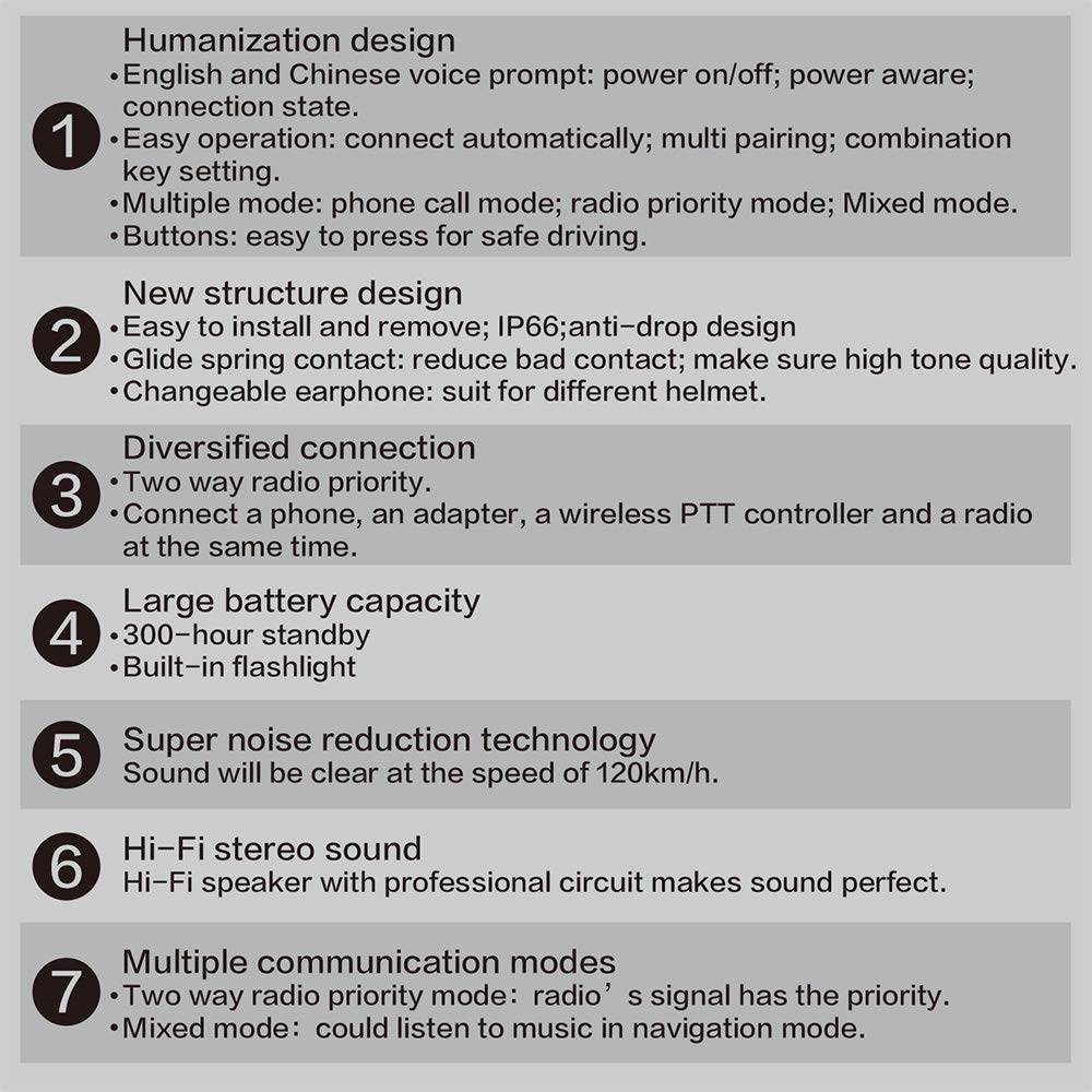 ANYSECU HB880 Hands-Free Bluetooth PTT Headset - Motorcycle Helmet Communication System for UV-5R, TH-UV8000D, UV-82, UV-5RE Two Way Radios - Perfect for Riding, Construction & Outdoor Adventures