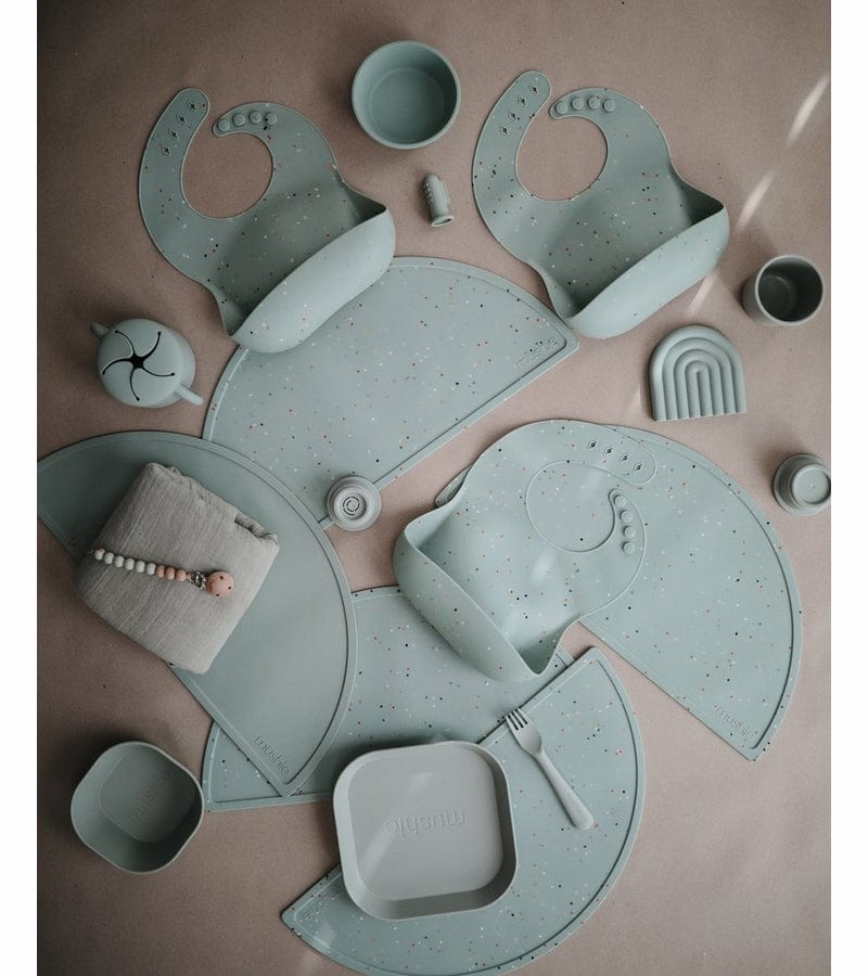 Mushie Silicone Baby Bib - Soft, Waterproof & Easy Clean Feeding Bib for Infants & Toddlers - Perfect for Mealtime, Snacks & Messy Play