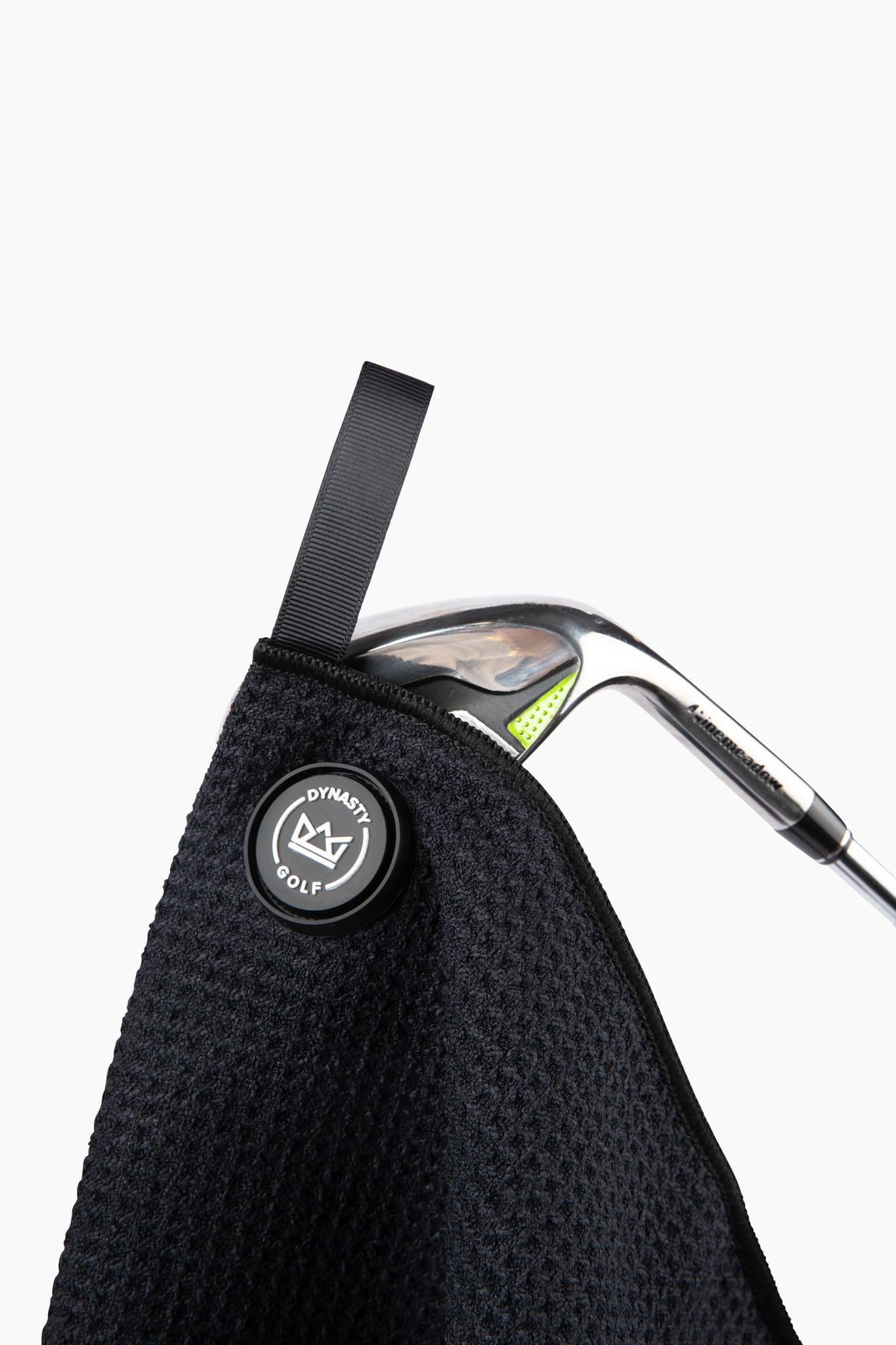 Premium Magnetic Golf Towel for Golf Bags - Microfiber Waffle Pattern Golf Towel with Strong Magnet for Men & Women (Black) - Perfect for Golf Course, Driving Range & Club Cleaning