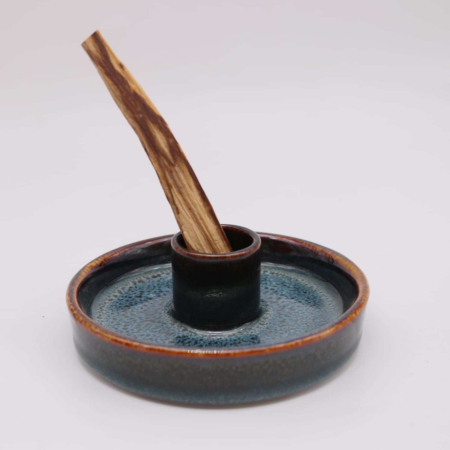 Ceramic Palo Santo Holder for Burning Sticks - Blue Palo Santo Burner & Incense Stick Stand - Perfect for Meditation, Yoga, and Aromatherapy at Home