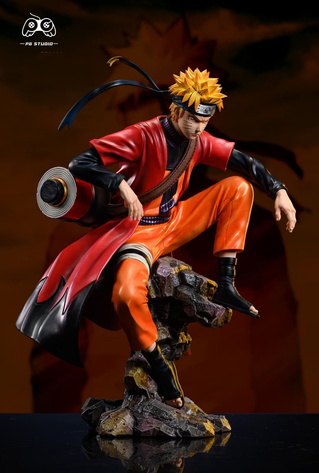 PG Studio Naruto & Sasuke Sitting Pose Anime Figures - Collectible Japanese Manga Character Statues for Home Decor, Office Display, and Anime Fan Gifts