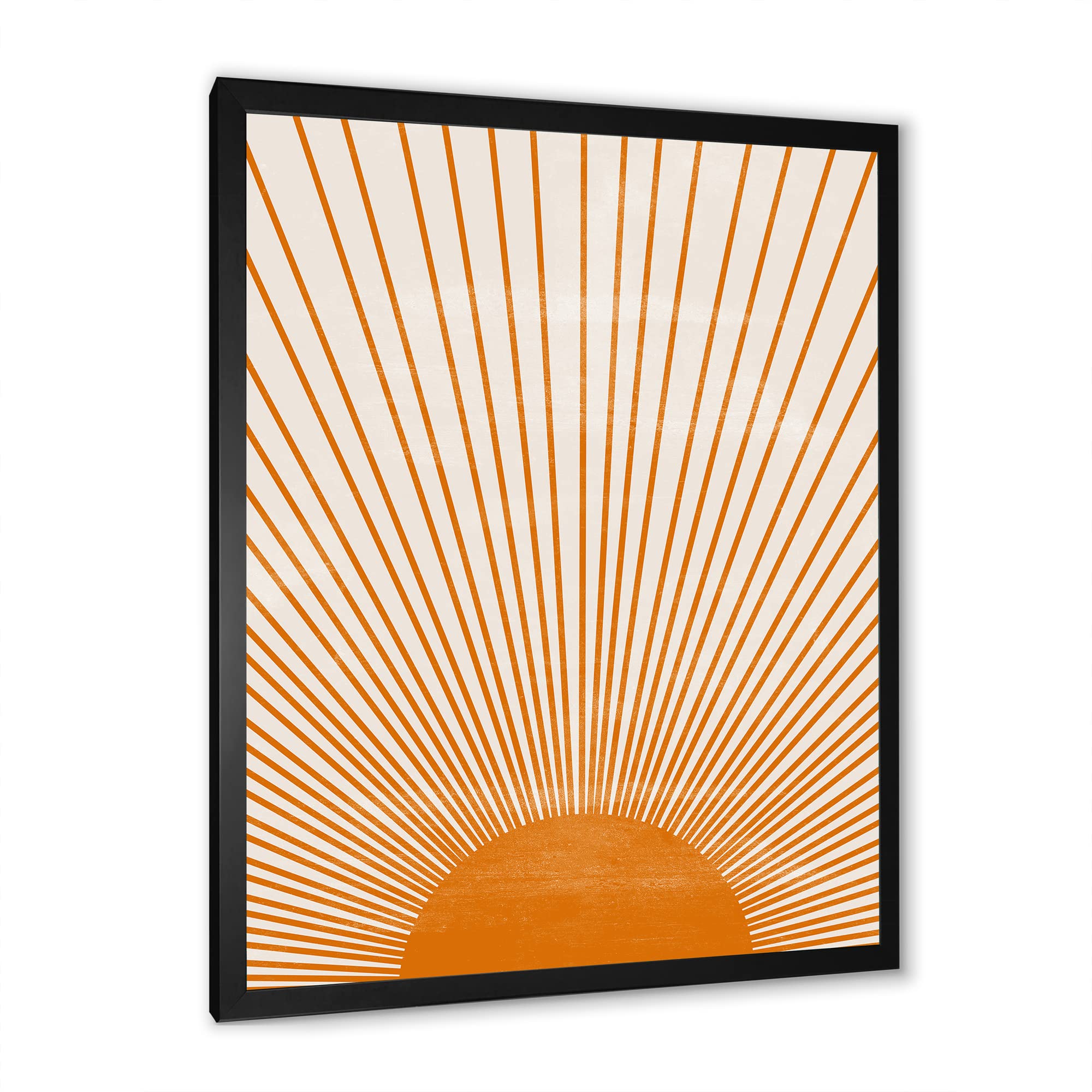 Orange Sun Print III - Modern Framed Wall Art Decor for Living Room, Bedroom & Office | Contemporary Home Decor