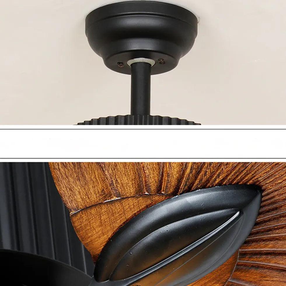 Vintage 5-Blade Ceiling Fan with Leaf Design - Perfect for Living Room, Bedroom, and Outdoor Patio Cooling