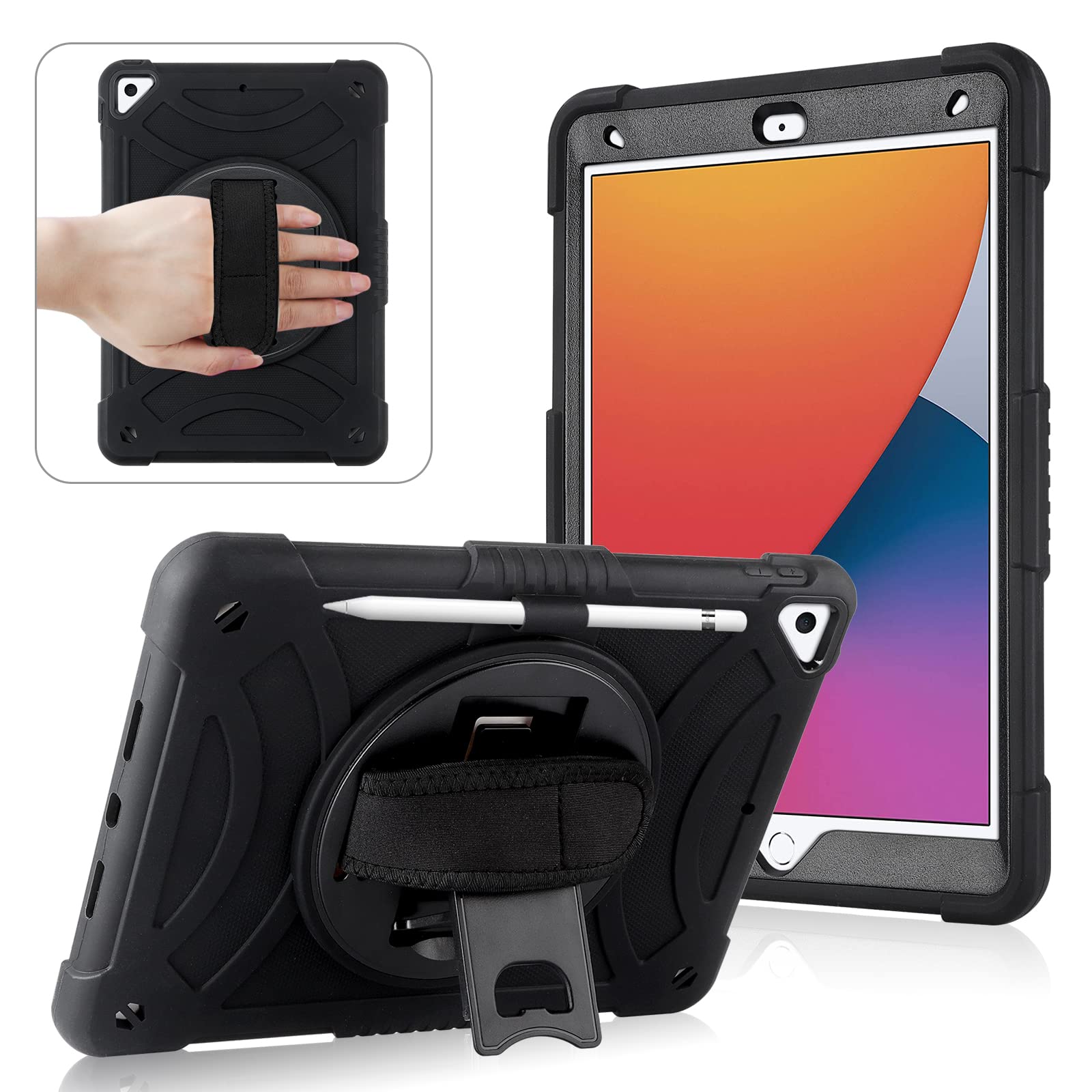 Heavy Duty Protective Case for iPad 9th/8th/7th Gen & iPad Air 3rd Gen (2021/2020/2019) 10.2