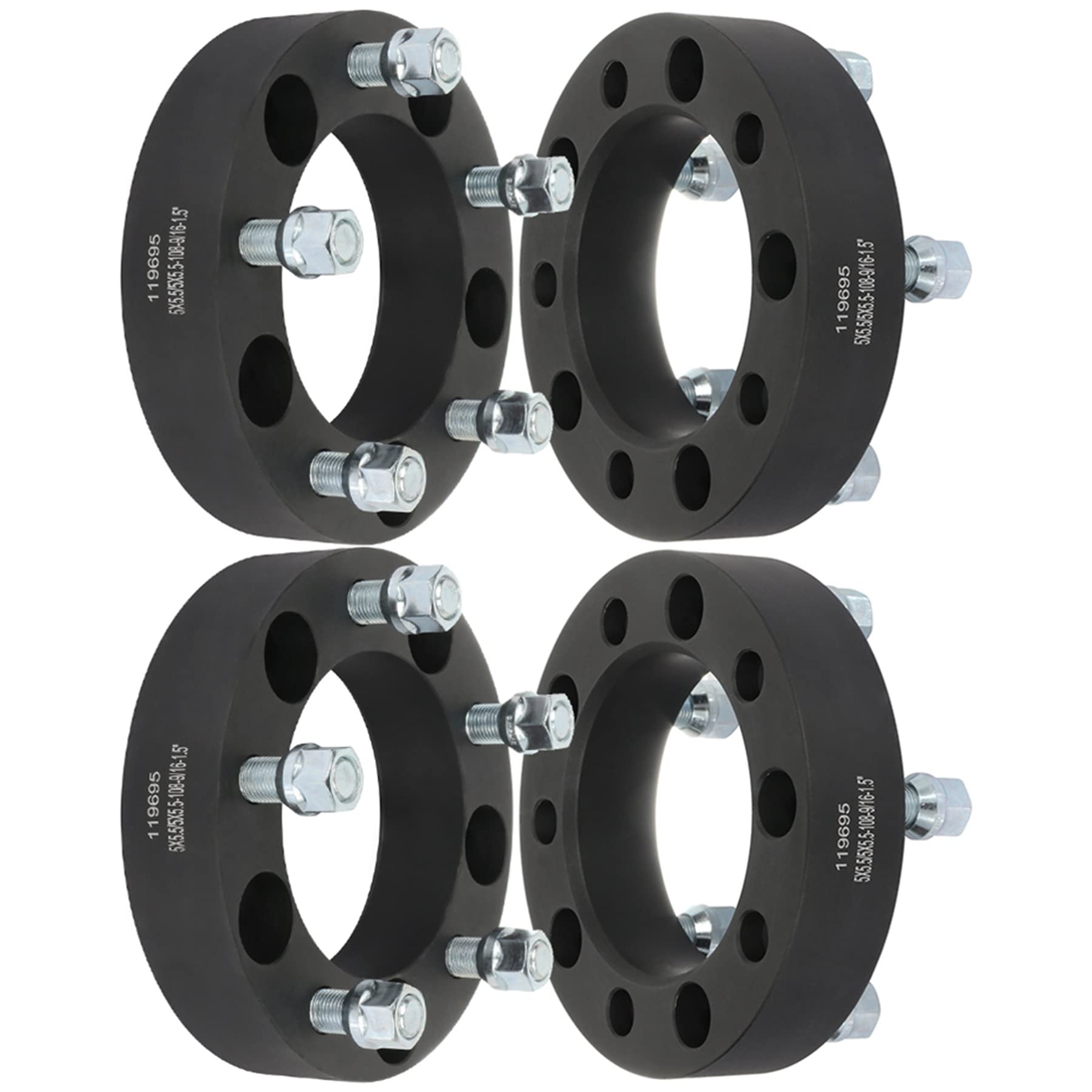 ECCPP 4PCS 5x139.7 Wheel Spacers 5 Lug 5x5.5 to 5x5.5 9/16 Studs 1.5 Inch - Compatible with 2007-2009 Chrysler Aspen, 2005-2010 Dodge Dakota, 2004-2009 Dodge Durango - Perfect for Off-Roading, Lifted Trucks & Custom Wheel Fitment