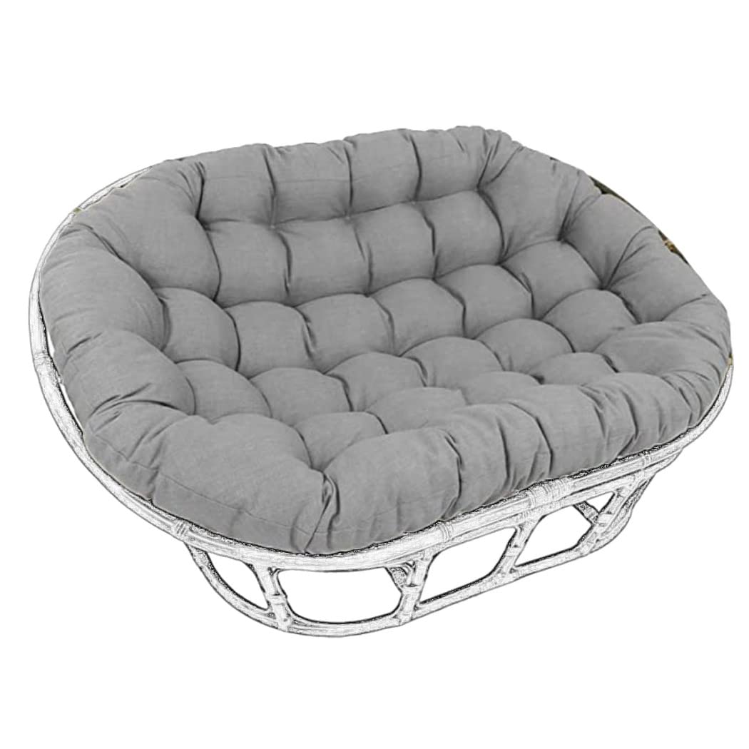 Premium Papasan Chair Cushion - Waterproof Outdoor/Indoor Rattan Swing Chair Pad with Ties - Gray 66.92