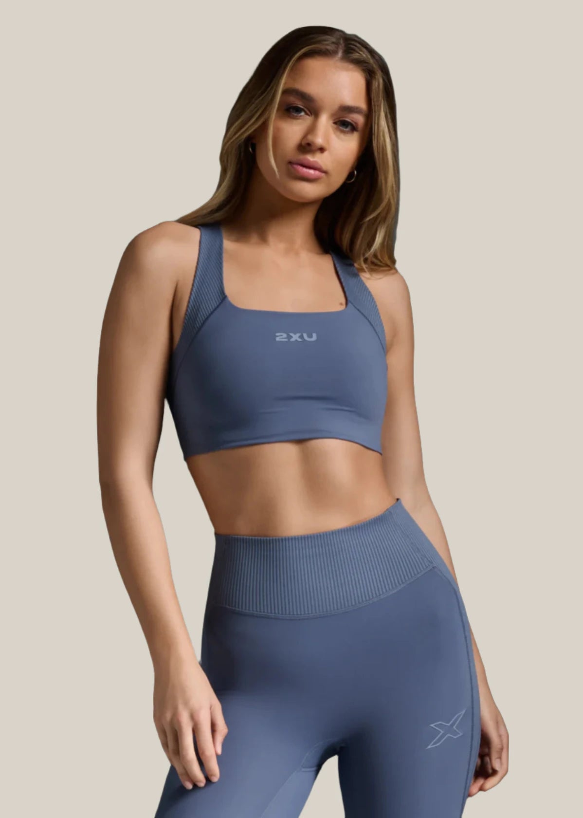 High-Waisted Ribbed Longline Sports Bra - Low Impact Support for Yoga, Pilates & Workouts - Breathable Comfort for Active Women