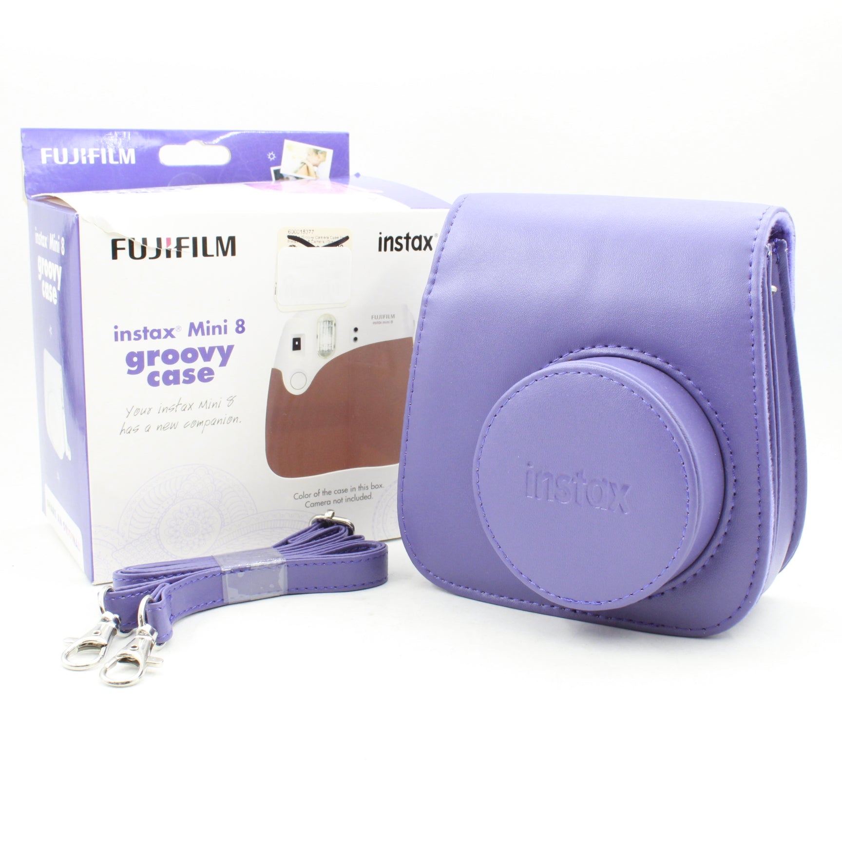 Used Fujifilm Instax Mini 8 Groovy Case (Purple) - Vintage Instant Camera Accessory for Travel, Parties & Photo Booths