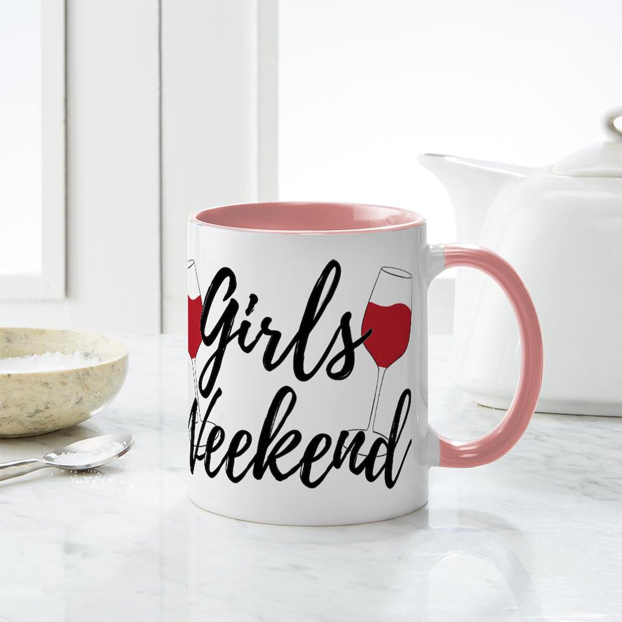 Girls Weekend 11 oz Ceramic Coffee Mug - 325ml Funny Best Friend Gift for Bachelorette Party, Bridal Shower & Girls Night Out - Perfect for Tea, Hot Chocolate & Office Use