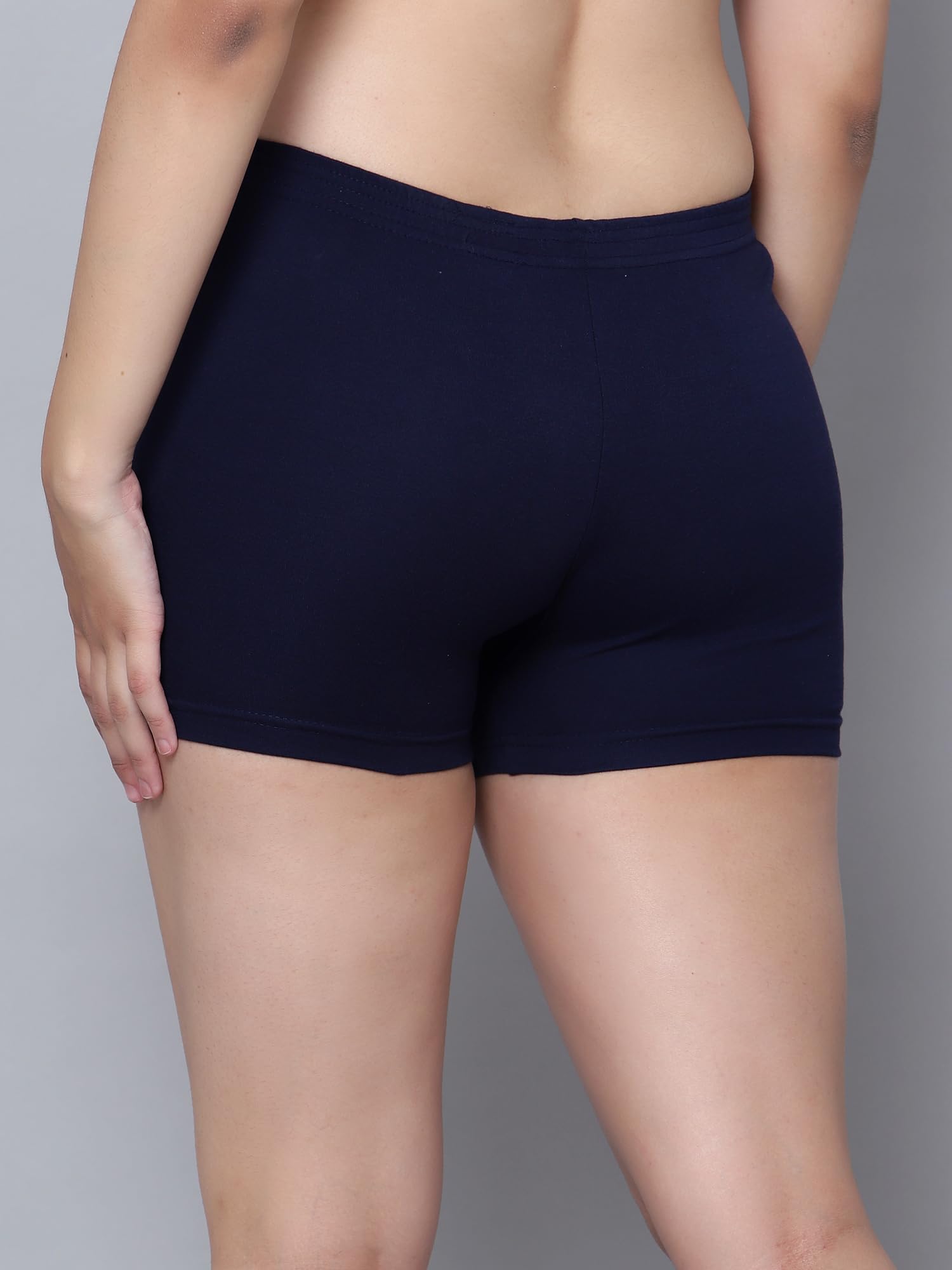 Aimly Women's Cotton Blend Stretchable High Waist Cycling Gym Yoga Workout Shorts - Pack of 2 | Comfortable & Breathable for Running, Fitness & Casual Wear