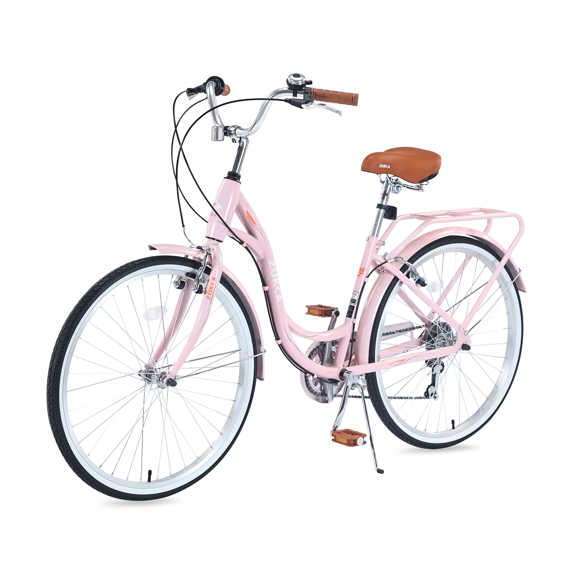 26 Inch Women's Beach Cruiser Bike - 7 Speed Comfort Bicycle for Women & Adults, Adjustable Seat & Dual V Brake - Perfect for Commuting, Beach Rides & Leisure Cycling