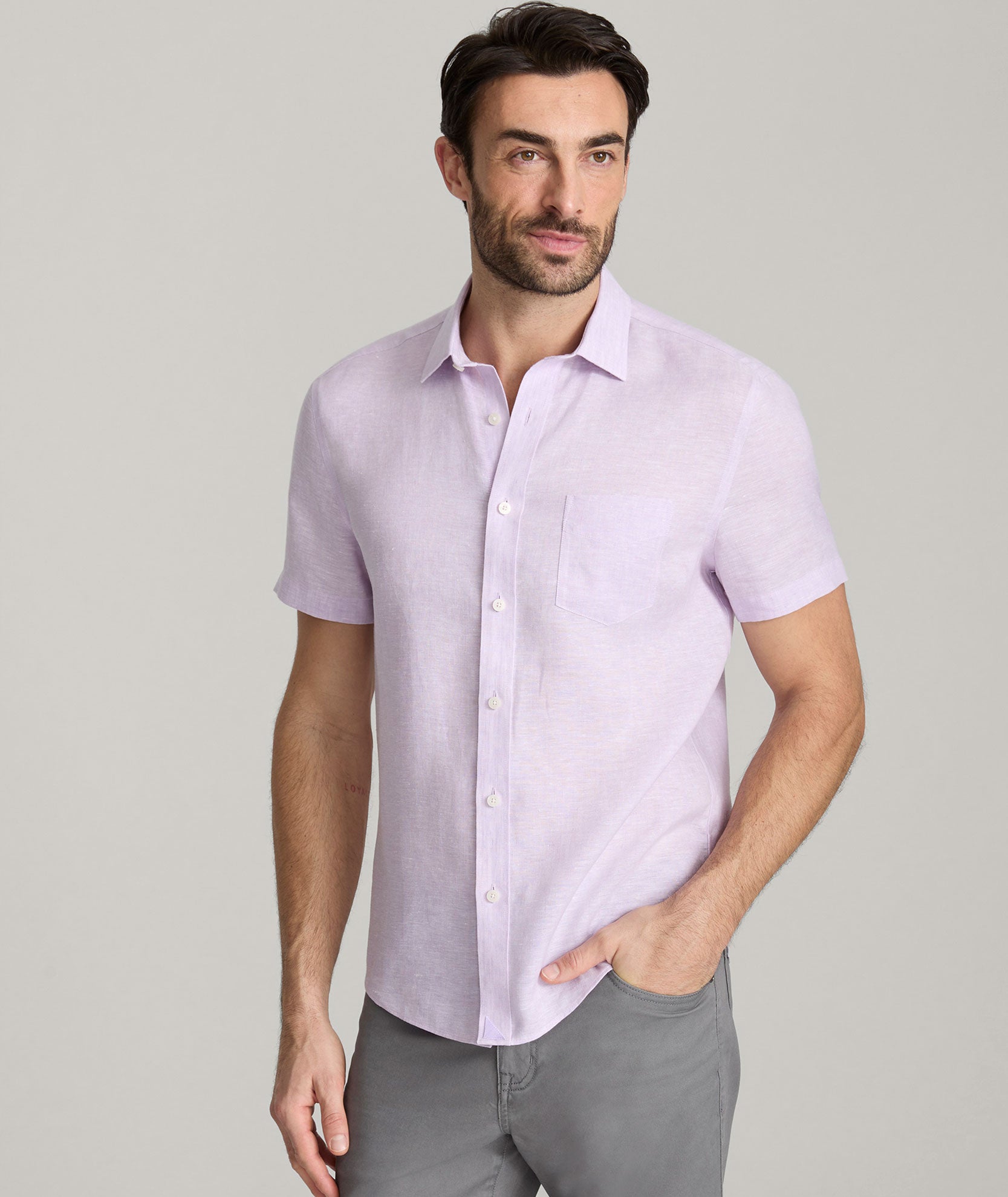 Wrinkle Resistant Linen Short Sleeve Cameron Shirt for Men | Breathable Summer Casual Wear | Perfect for Beach, Office & Outdoor Activities