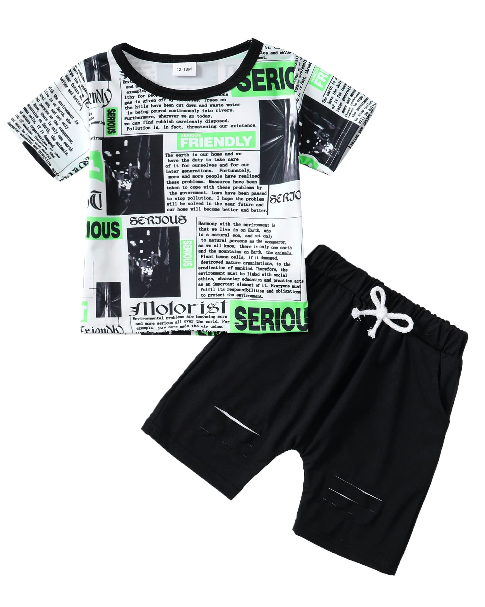 **Toddler Baby Boy Clothes - Soft Cotton Short Sleeve Outfit Set for Summer | Playtime, Daycare & Casual Wear**