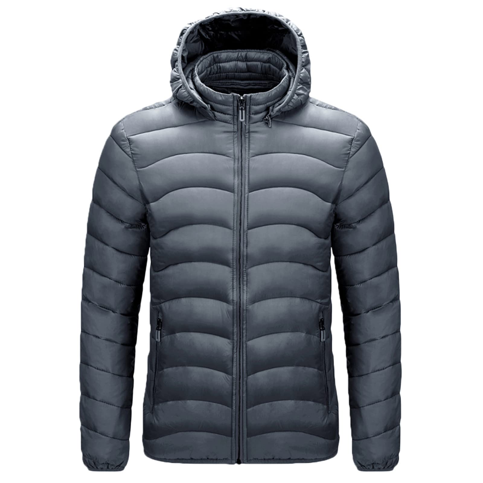 Lightweight Packable Down Jacket for Men - Warm Winter Puffer Coat with Hood, Water-Resistant Outdoor Jacket for Hiking, Camping & Travel