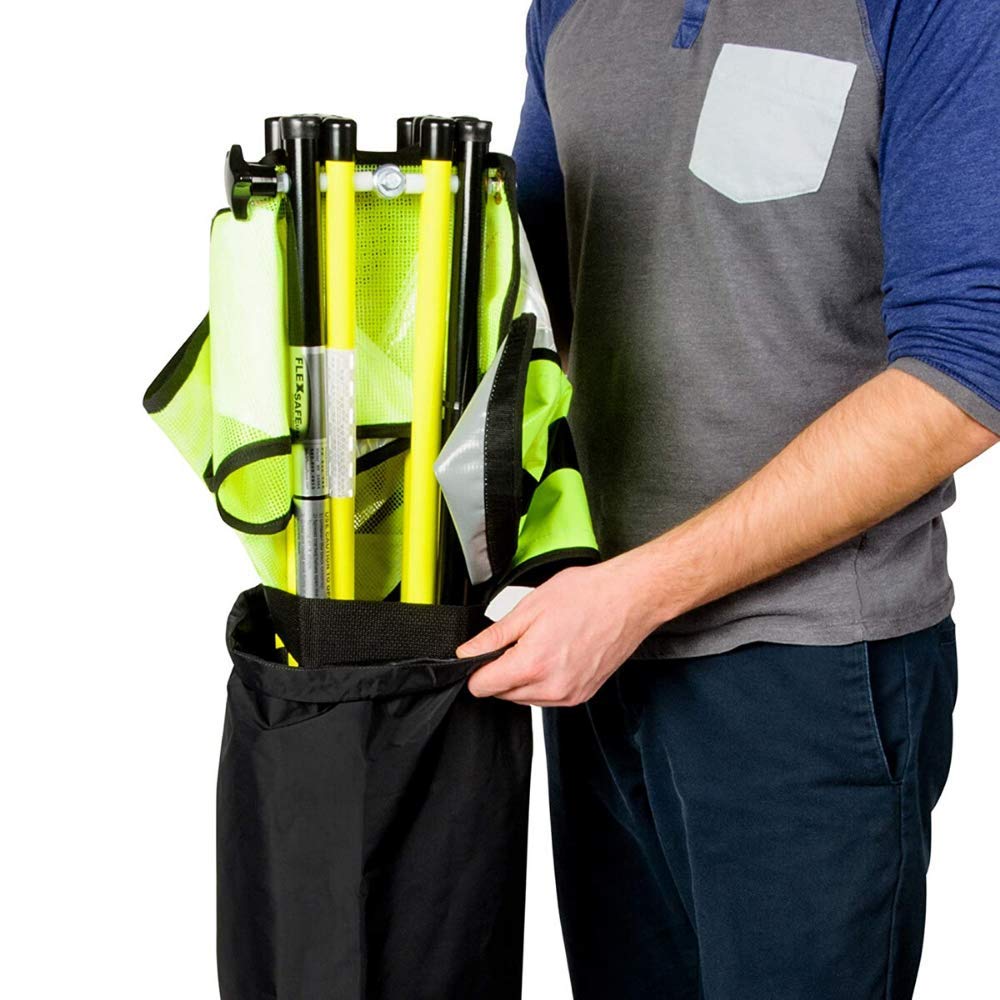 7FT Portable Expanding Safety Barricade - Heavy Duty Yellow Security Barrier for Construction Sites, Crowd Control & Event Safety