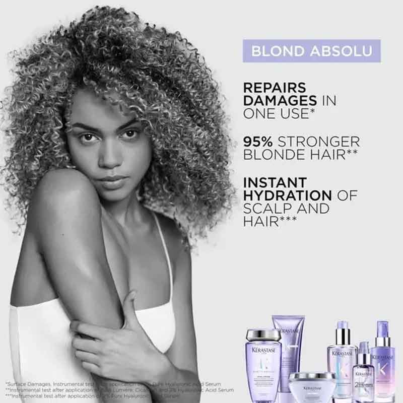 Kérastase Blond Absolu Overnight Recovery Serum for Blonde Hair - Repairing & Brightening Treatment for Damaged Hair - Perfect for Nighttime Hair Care Routine