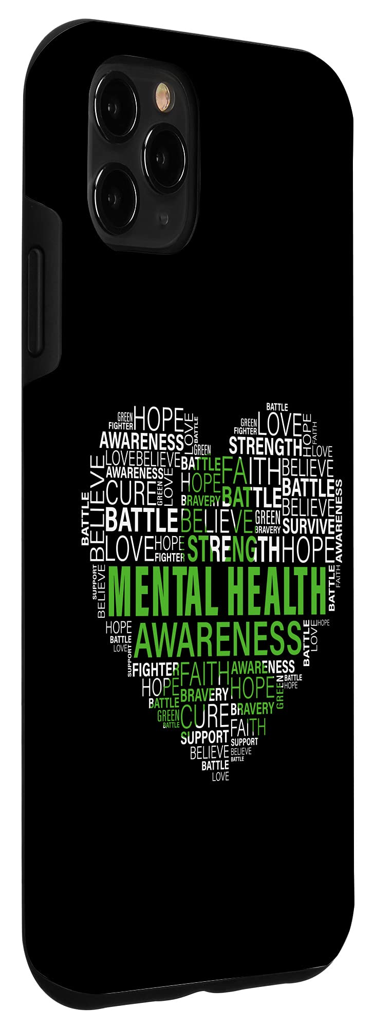 iPhone 11 Pro Max Case - Mental Health Awareness with Inspirational 'Fight Hope Support' Design for Strong Warriors | Perfect for Daily Use & Showing Support