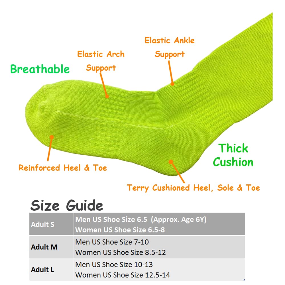 COUVER Striped Knee High Sports Soccer Socks - Breathable Cushioned Athletic Socks for Men & Women - Perfect for Soccer, Running, and Gym Workouts