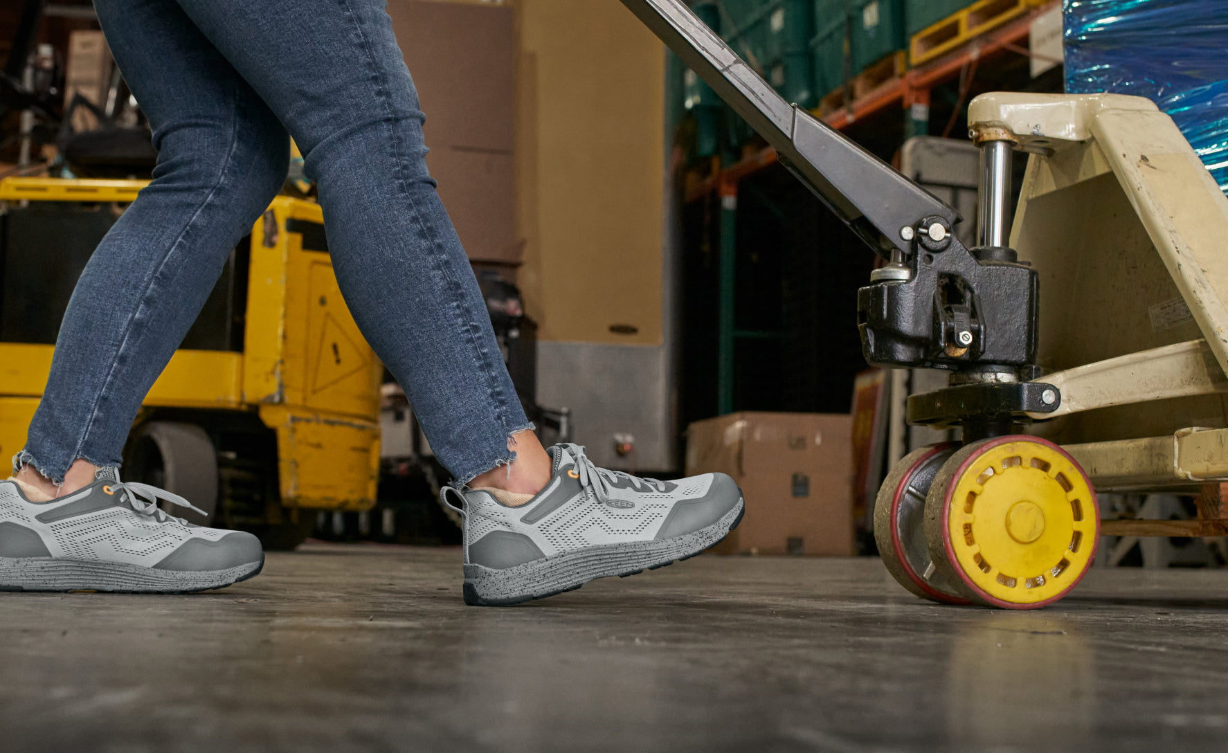 Sparta 2 ESD Aluminum Toe Safety Shoes for Women - Drizzle/Papaya | Slip-Resistant Work Boots for Electricians & Industrial Workers