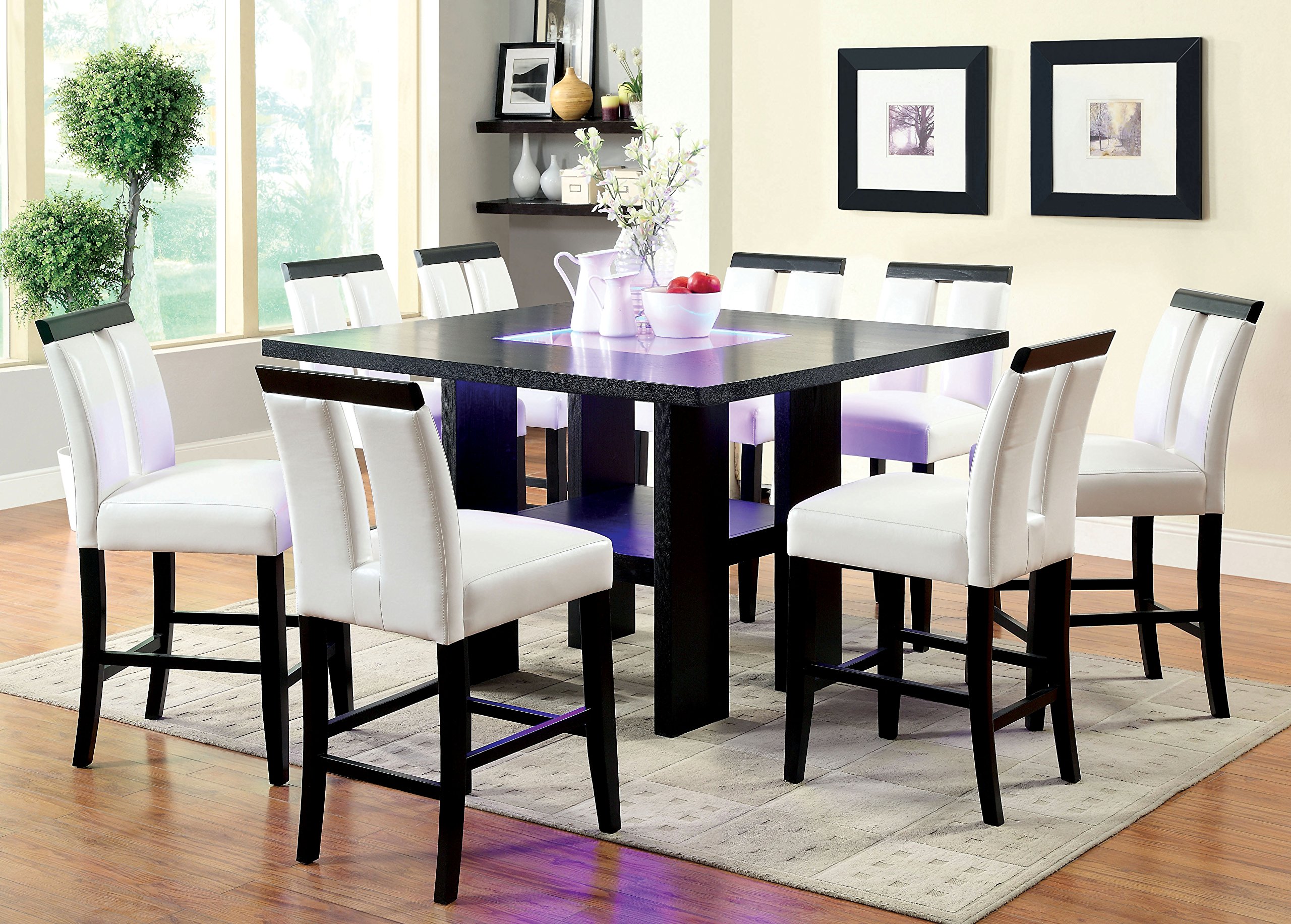 Furniture of America Durant Dining Table - 42 Inch Round Black Wooden Kitchen Table for Small Spaces | Perfect for Breakfast Nook, Apartment Dining, and Cozy Family Meals