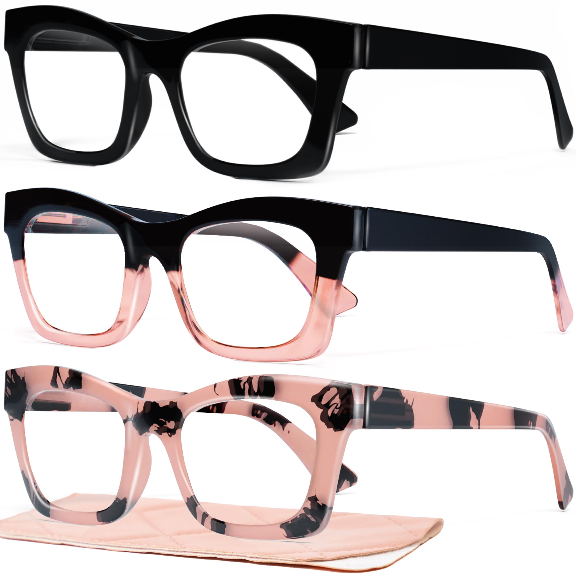 CCVOO 6 Pack Women's Reading Glasses with Blue Light Blocking - Stylish Computer Eyeglasses for Women, Lightweight Cheaters for Reading & Screen Time - Perfect for Office, Studying & Digital Device Use