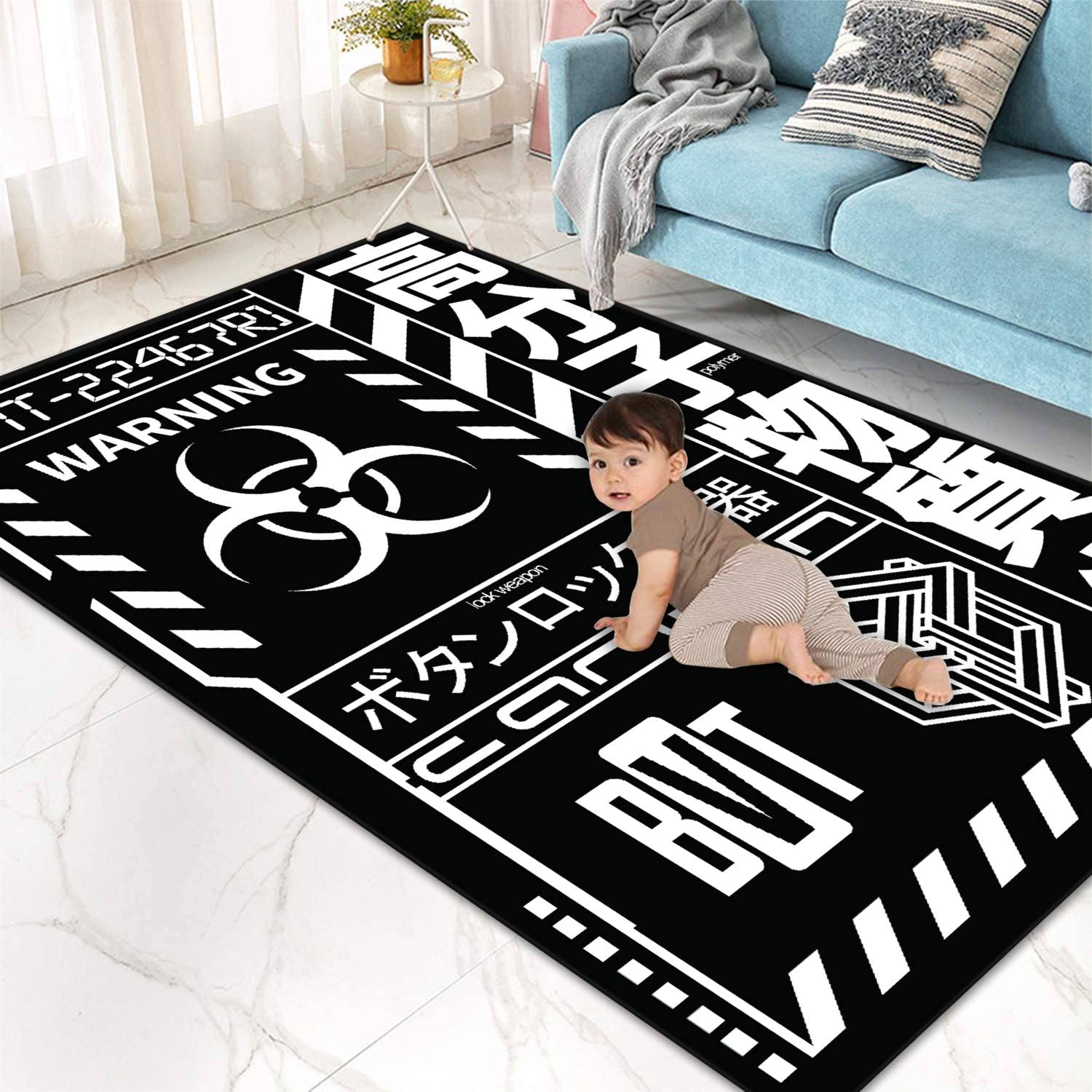 **3D Kids Play Area Rug - 5x8 ft Extra Large Soft Carpet for Boys & Girls - Non-Slip Nursery, Playroom & Bedroom Decor with Fun Learning Patterns - Perfect for Toddler Playtime, Storytime & Educational Activities**