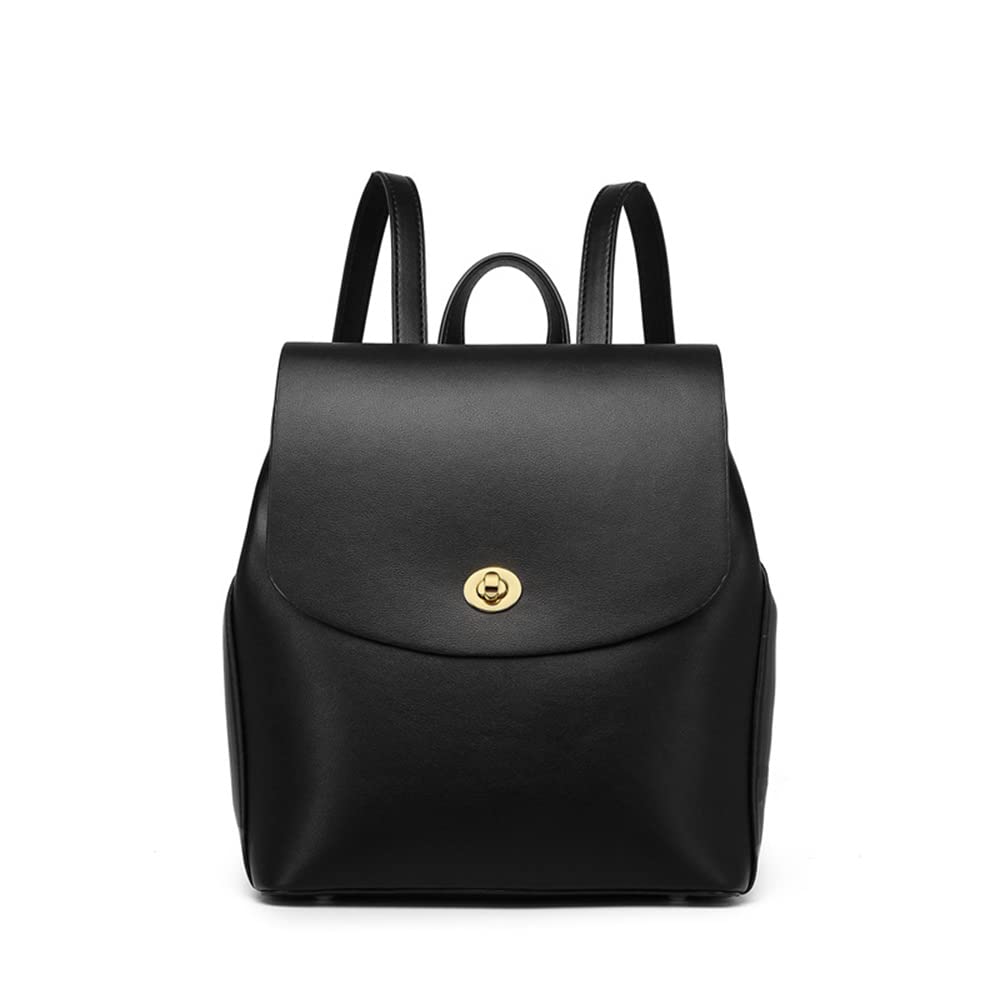 Genuine Leather Mini Backpack for Women - Small Crossbody Daypack Purse & Ladies Satchel Bag (Black) | Perfect for Travel, Work, School & Everyday Use