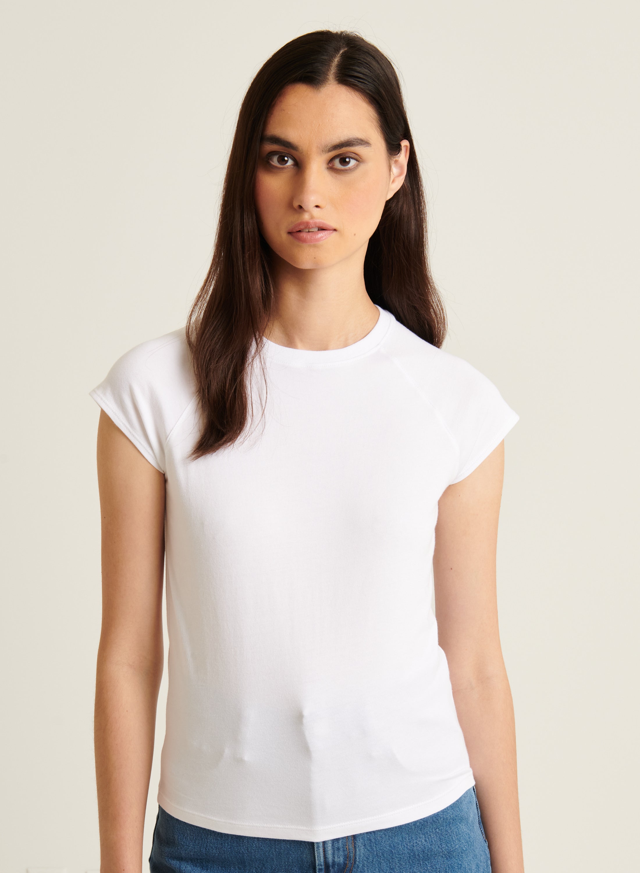 Vintage Short Sleeve Iconic Raglan Baby Tee for Women - Soft Cotton Casual T-Shirt for Everyday Wear, Street Style & Layering