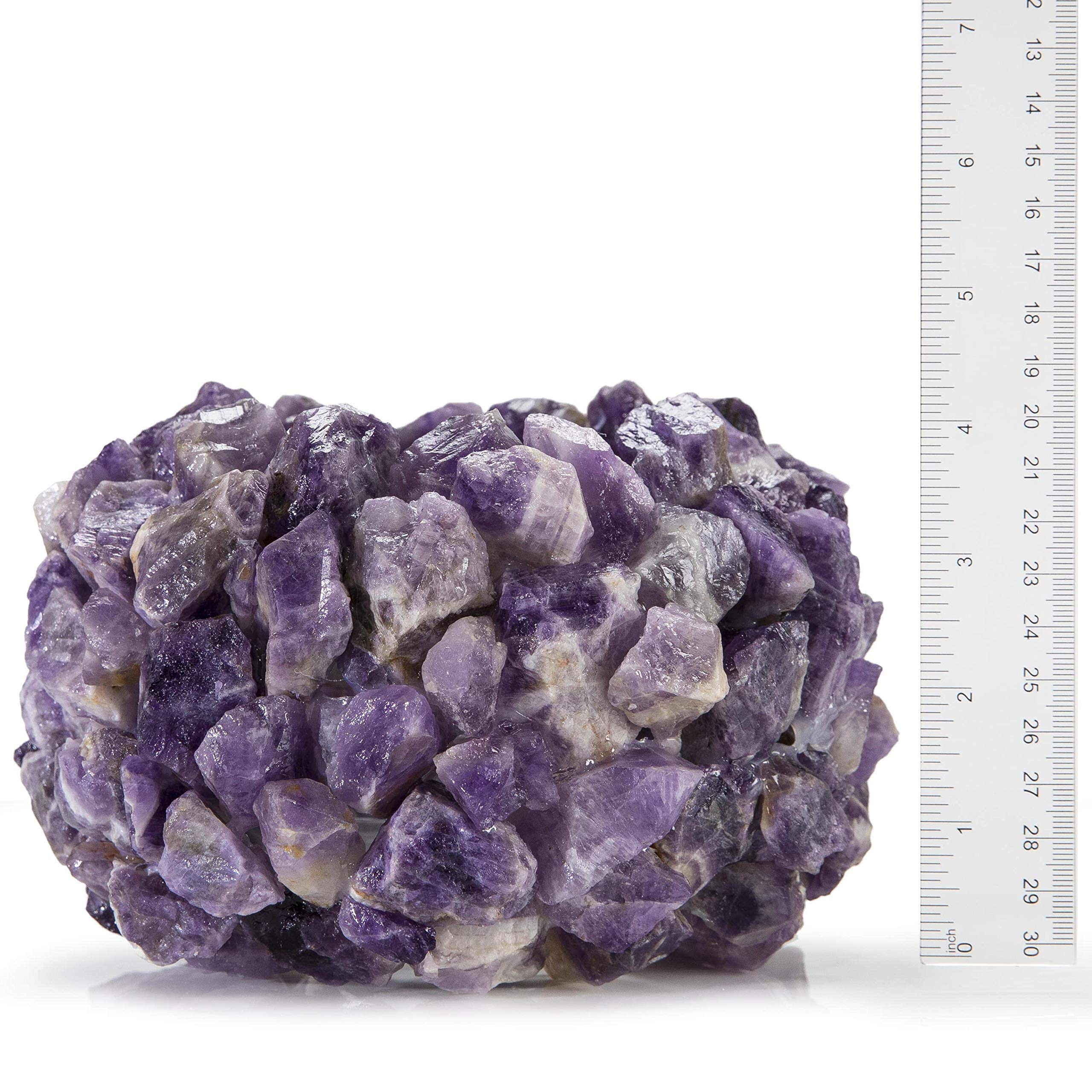 KALIFANO Natural Amethyst Cluster Crystal Vase - Handcrafted Decorative Geode with Healing Properties | High Energy Elestial Amethyst for Home Decor, Meditation & Spiritual Healing