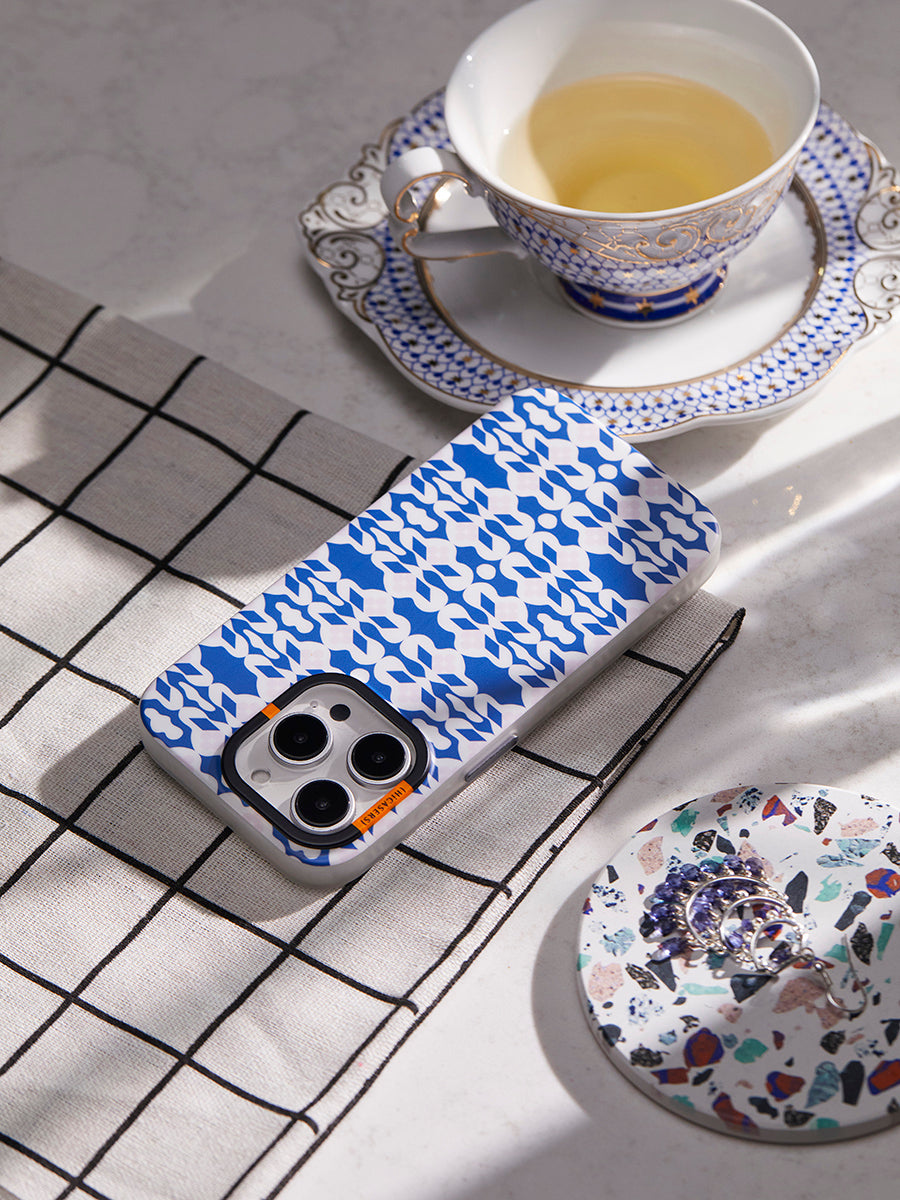 City Kaleidoscope Phone Case - Deep Cobalt Blue | Durable Protective Cover for iPhone & Samsung | Perfect for Urban Lifestyle & Travel