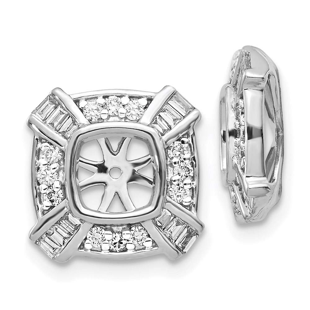14k White Gold Fancy Diamond Earring Jackets - Elegant Stud Enhancers for Weddings & Special Occasions