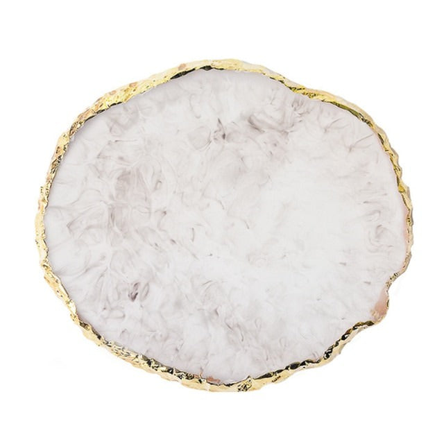Crystal Slice Jewelry Coaster Set - Natural Stone Drink Coasters for Home Decor, Wedding Gift & Table Protection - Perfect for Coffee Tables, Dining Tables and Party Decorations