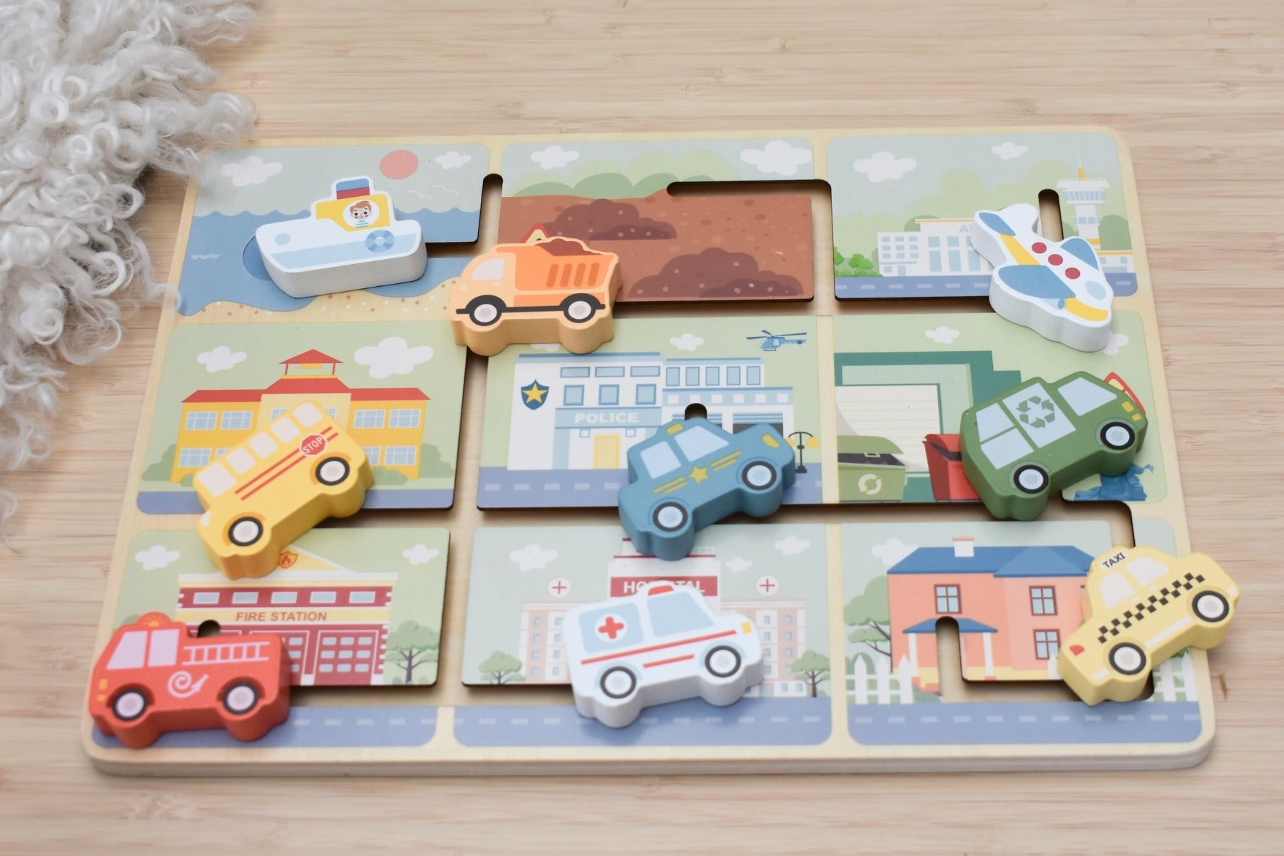 Traffic Maze Wooden Puzzle Board - Brain Teaser Game for Kids & Adults - Fun Educational Toy for Problem Solving & Hand-Eye Coordination - Perfect for Home, Classroom & Travel Activities
