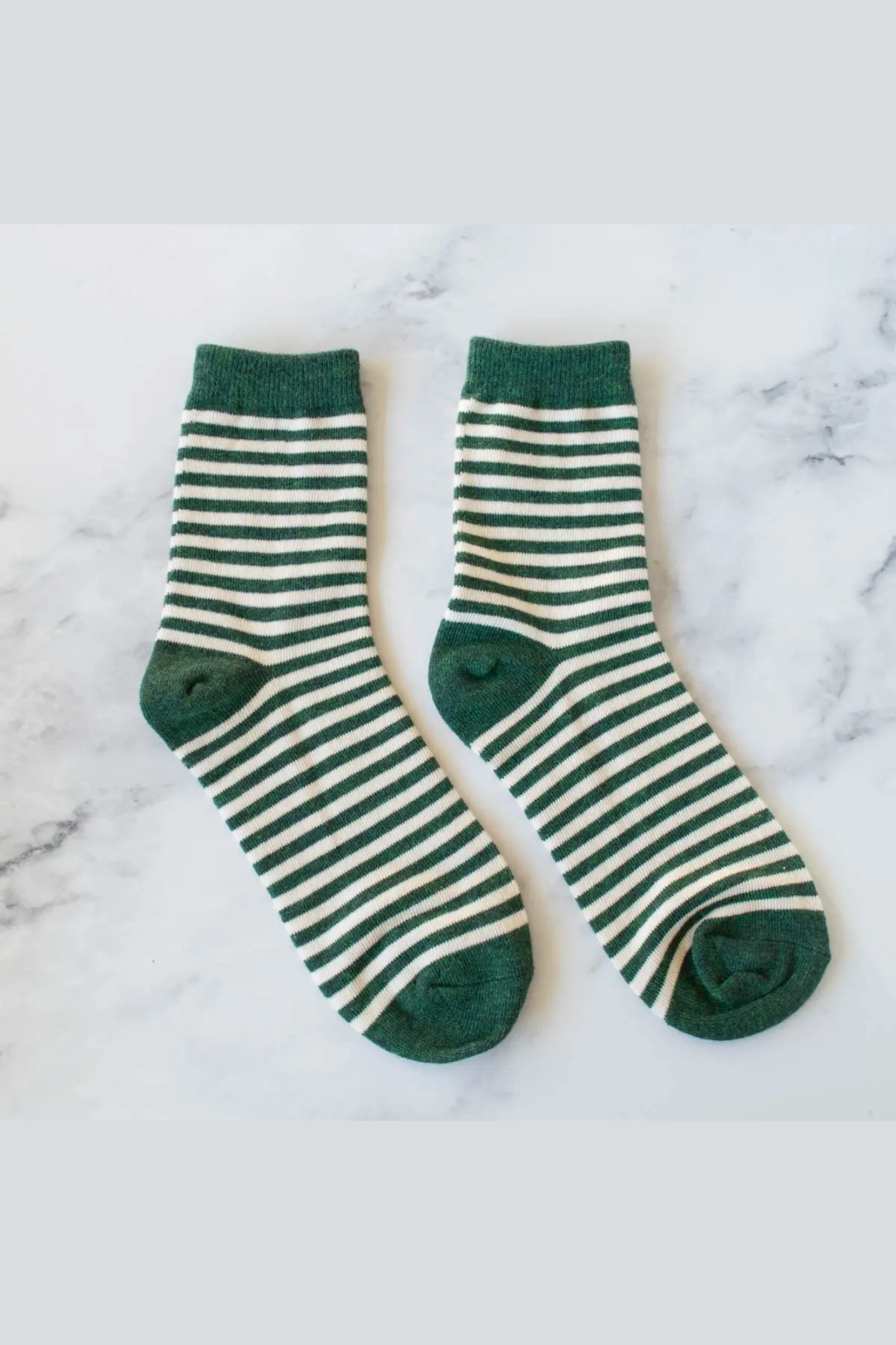 Thin Stripe Cotton Socks for Men & Women - Olive Green Casual Crew Socks for Everyday Wear, Workout & Outdoor Activities