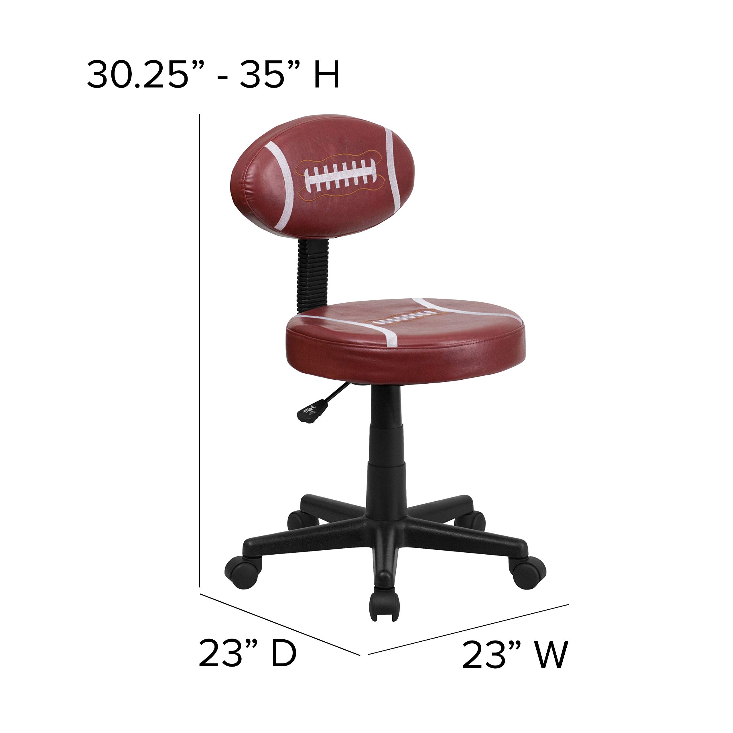 Flash Furniture Preston Brown Leather Swivel Task Office Chair - Ergonomic Desk Chair for Home & Office Workspaces, Gaming, and Study Sessions