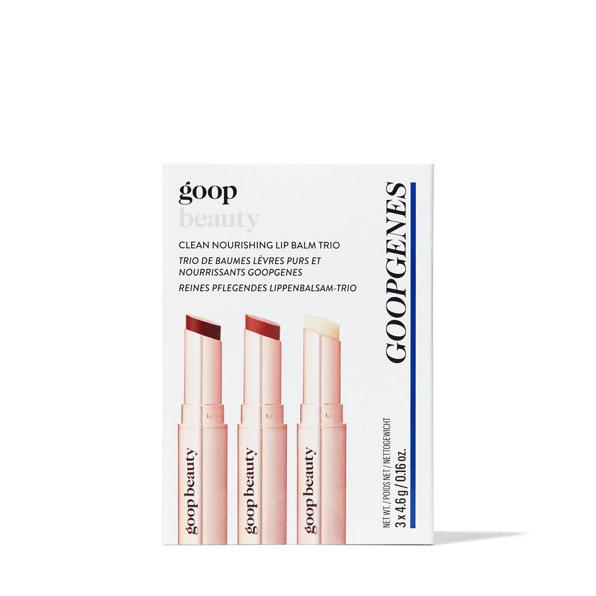 GOOPGENES Clean Nourishing Lip Balm Trio - Hydrating, Organic & Vegan Lip Care Set for Dry, Chapped Lips | Perfect for Daily Use, Travel & Gifts