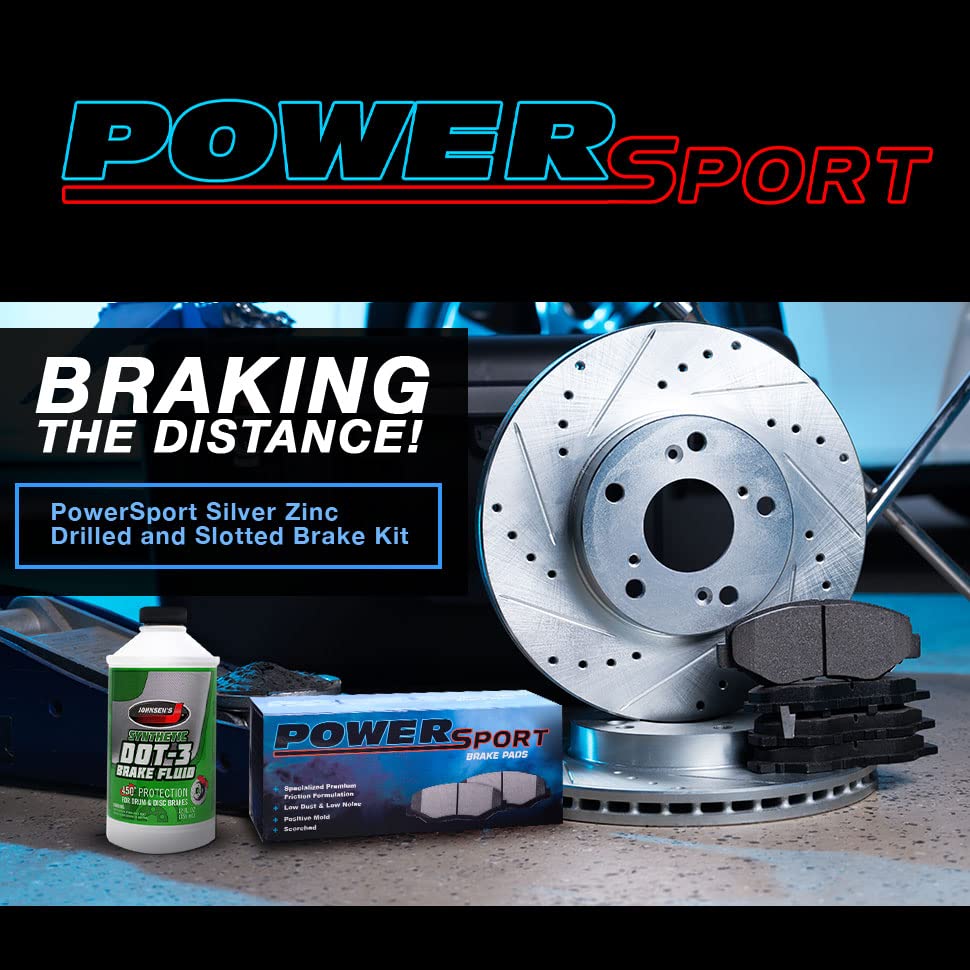 BRAKELABS POWERSPORT Rear Brake Pads and Rotors Kit - Ceramic Brake Pads & Rotors Set BLCC.68002.02 for Motorcycles, ATVs & Powersports Vehicles - High Performance Braking System for Off-Road & Street Riding