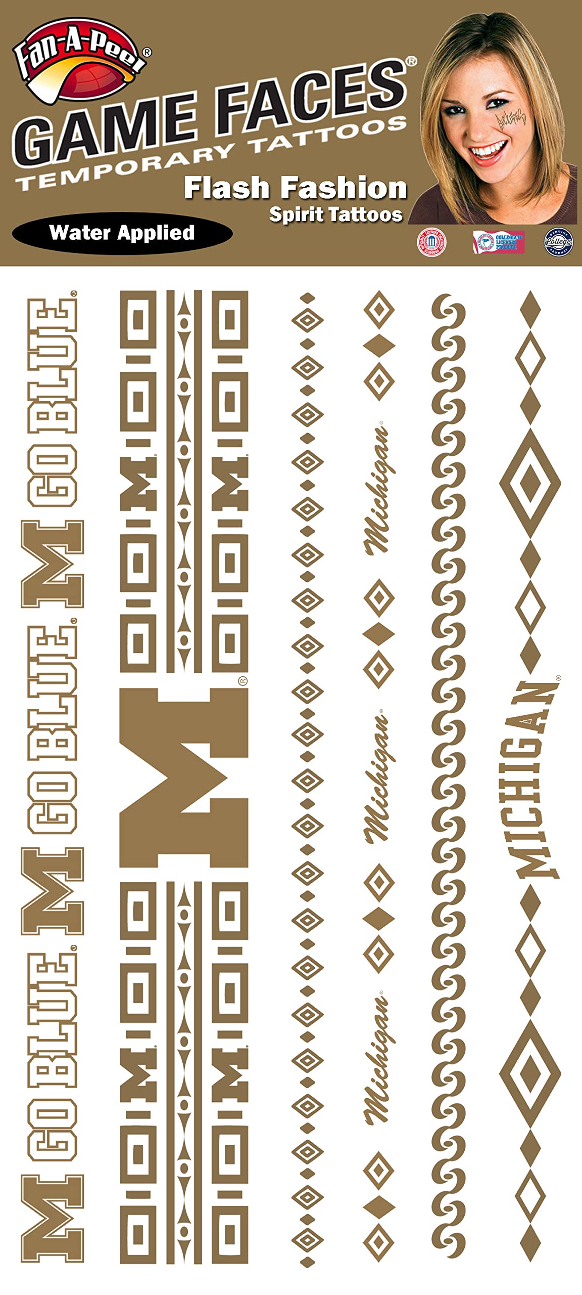 Michigan Flash Fashion Temporary Tattoos - Waterproof Fake Tattoos for Women & Men - Perfect for Parties, Festivals, and Costume Events