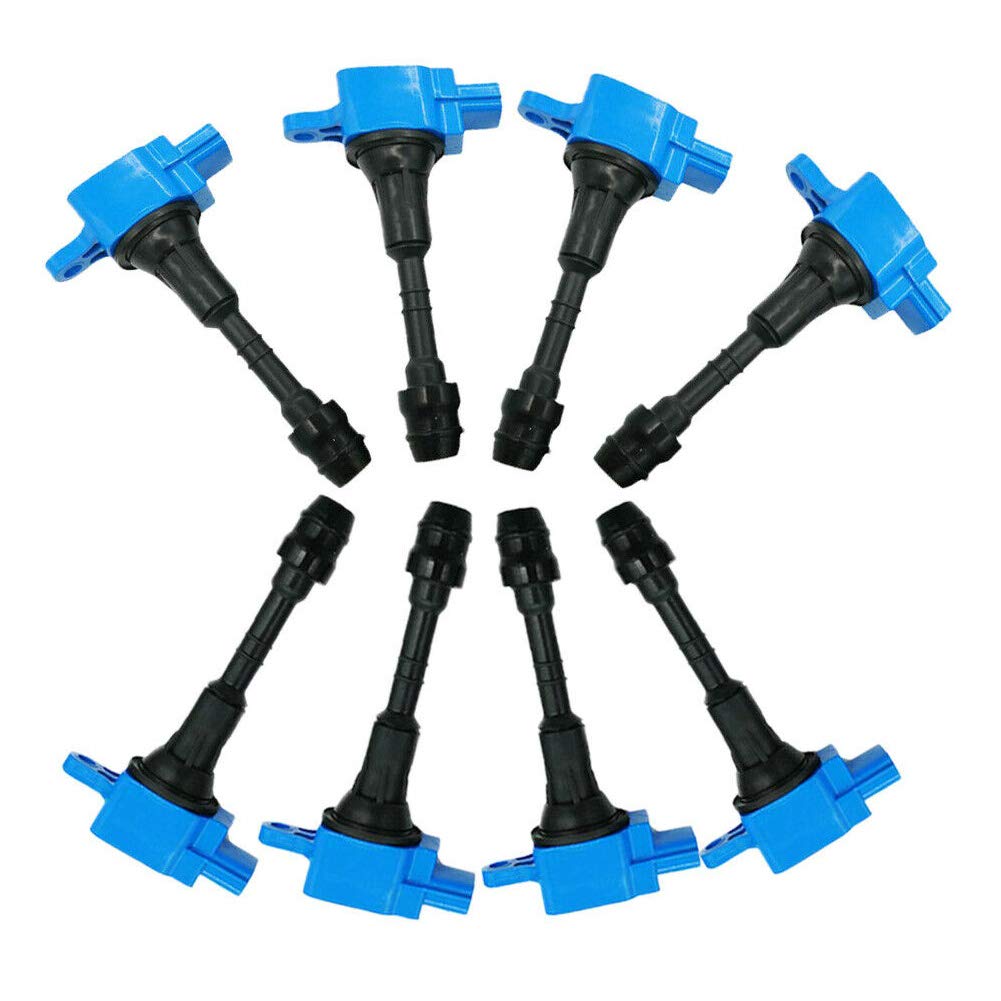 8pcs Ignition Coil Set Compatible with 2005-2006 Nissan Armada, 2004 Pathfinder, 2004-2007 Titan & 2004-2006 Infiniti QX56 5.6L V8 Engine - C1483 22448-7S015 Replacement Parts - Improve Engine Performance & Fuel Efficiency