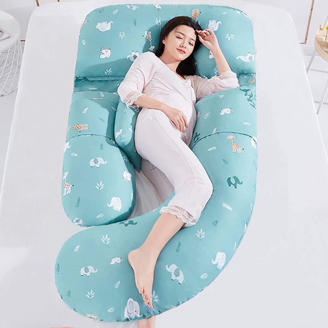 Best U-Shaped Pregnancy Pillow for Moms - 100% Cotton, Breathable & Machine Washable - Extra Soft Maternity Support Pillow for Side Sleepers, Back Pain Relief - Perfect Baby Shower Gift for Expecting Mothers (Use for Comfort During Pregnancy, Nursing & Postpartum Recovery)