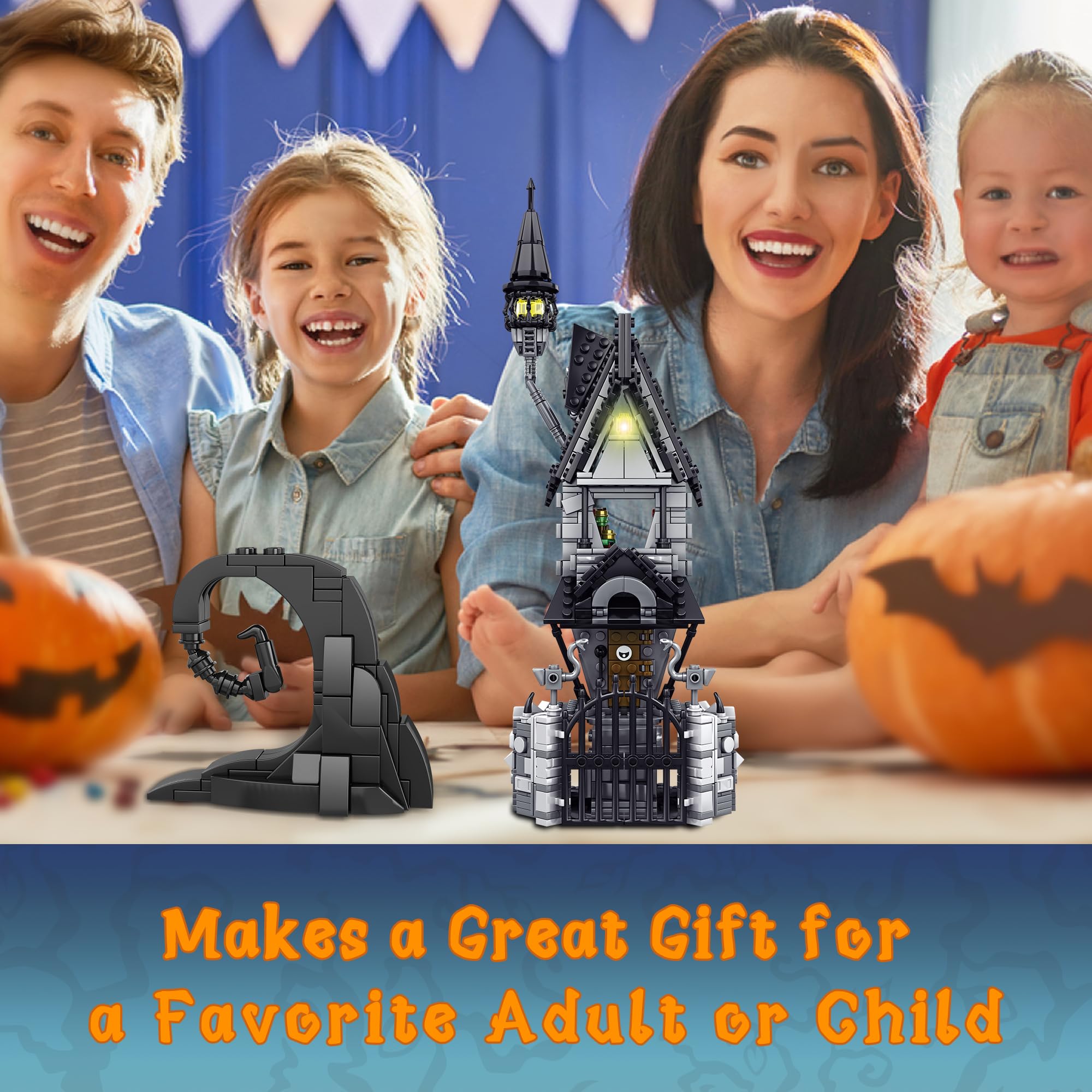 Haunted Mansion Halloween Building Kit - 766pcs Glow-in-the-Dark Christmas Themed Building Blocks Set for Kids & Collectors | Perfect for Holiday Decorations, Gift Giving & Family Fun Activities