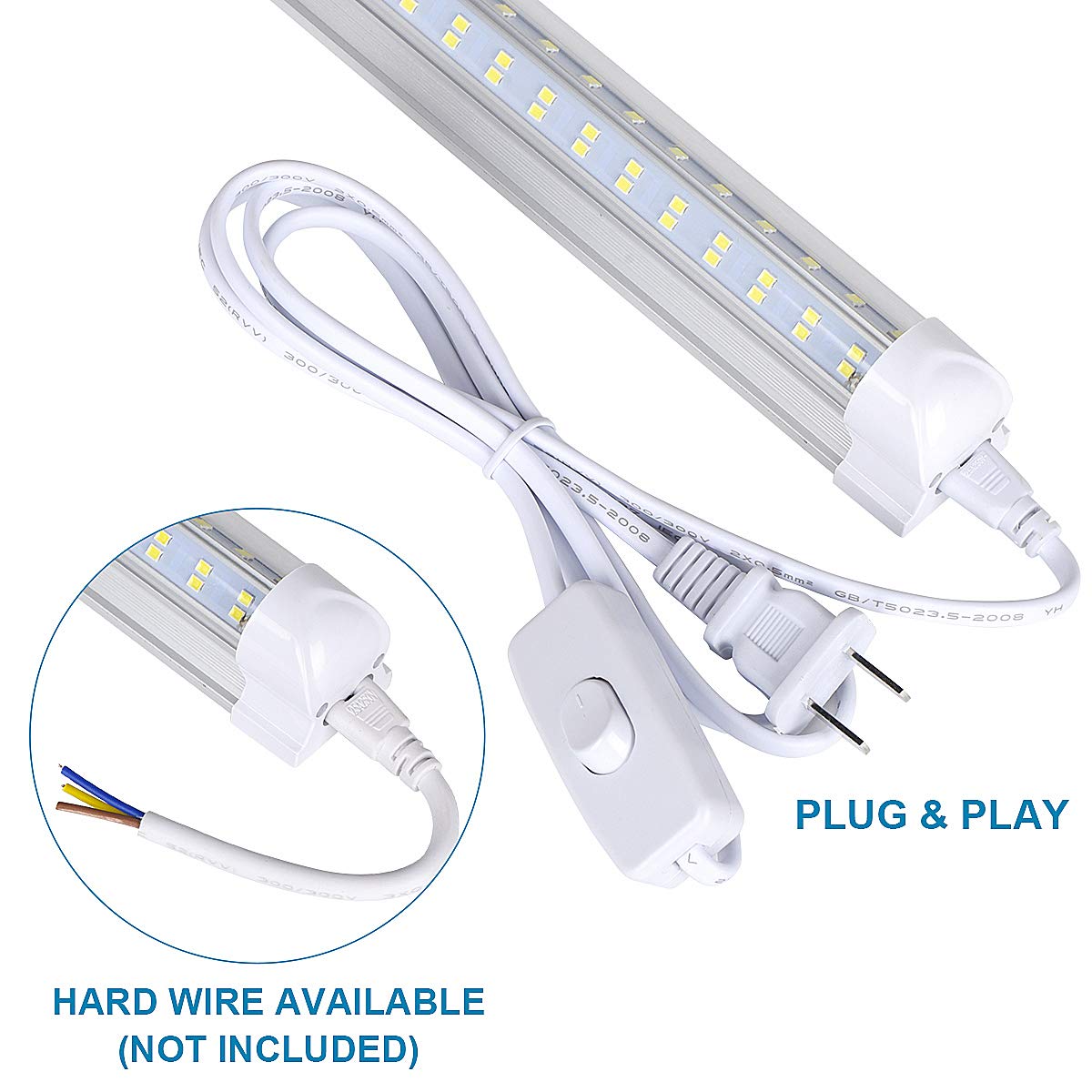 20 Pack 8FT LED Shop Light Fixture, 144W 15500LM 6000K Cool White, High Output Linkable Tube Light, 4 Rows V Shape T8 8 Foot LED Shop Lights for Garage, Warehouse, Workshop, Basement, and Commercial Spaces - Energy Efficient Bright Lighting Solution