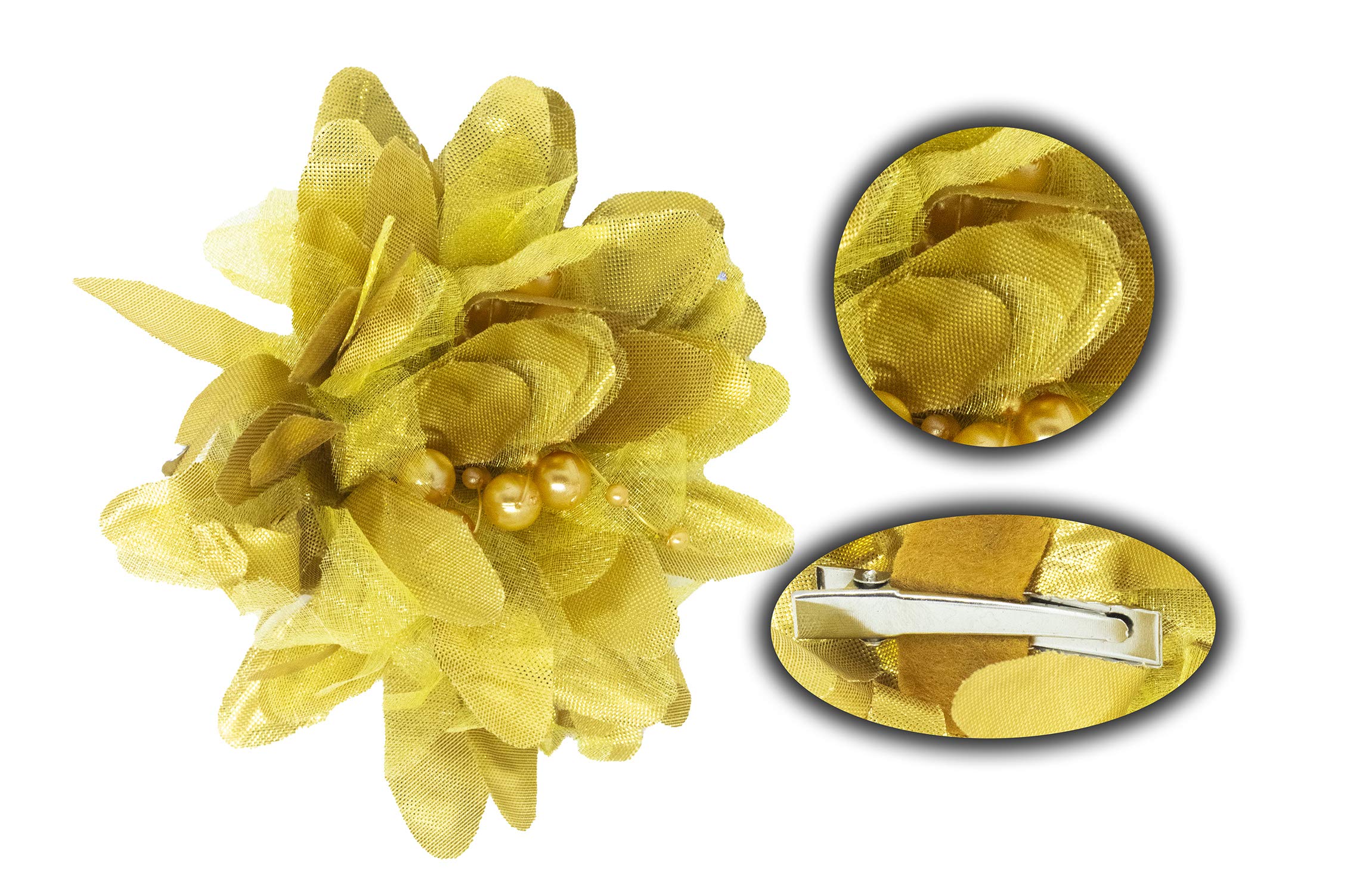Baal Hair Clips - Golden Flower Hair Accessories for Women & Girls (Pack of 1) | Perfect for Weddings, Parties & Everyday Styling