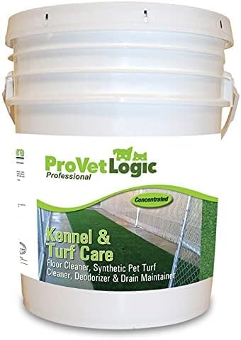ProVetLogic Kennel & Turf Care Concentrated Floor Cleaner - Synthetic Pet Turf Cleaner, Deodorizer & Drain Maintainer - 5 Gallon EZ Pour Pail - Ideal for Dog Kennels, Artificial Grass & Outdoor Pet Areas