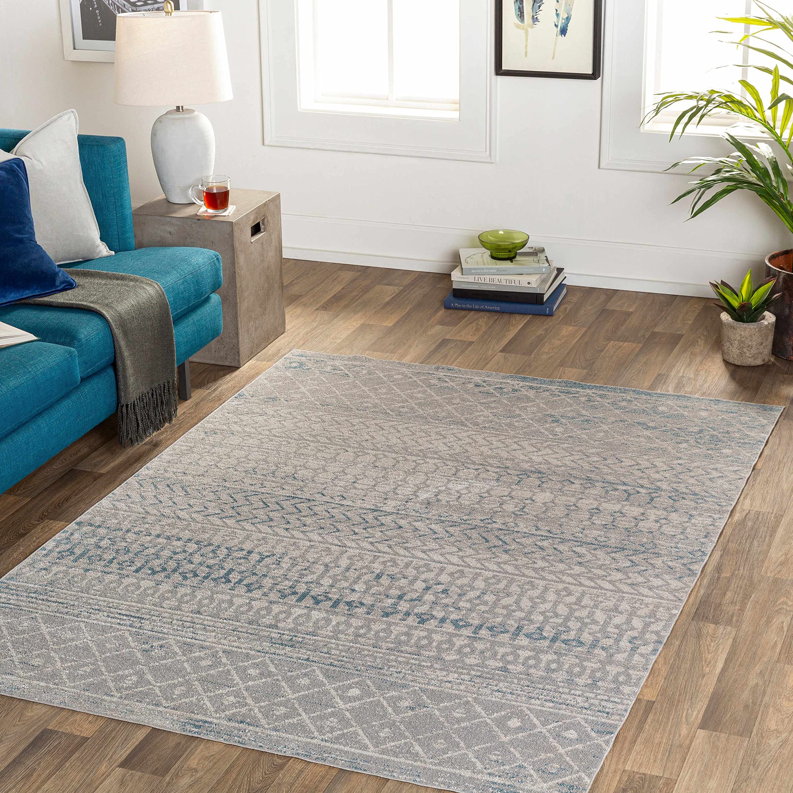 Springbok Machine Washable Area Rug - Blue & Gray 7'10