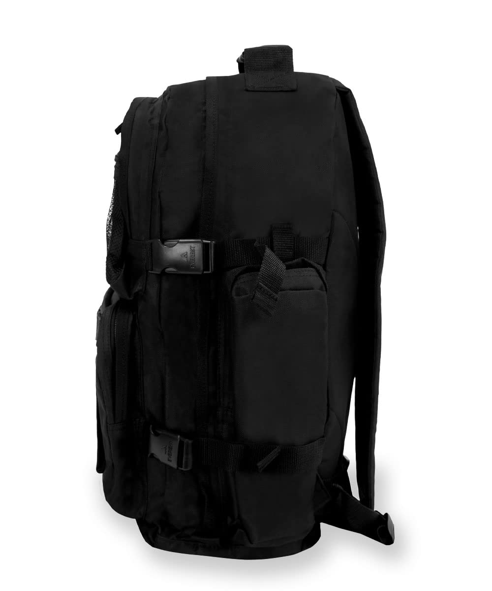 Everest Deluxe Oversize Travel Backpack - Large Black Durable Carry-On Backpack for Hiking, Camping & Airplane Travel
