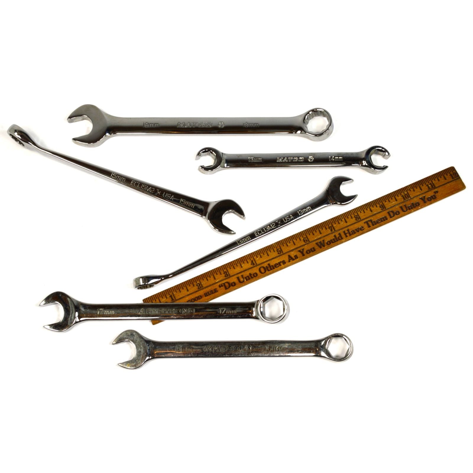Premium 6-Piece Mixed Wrench Set - Metric Combo & Flare Nut Wrenches by MATCO & ARMSTRONG - Perfect for Automotive Repair, Plumbing, and DIY Projects