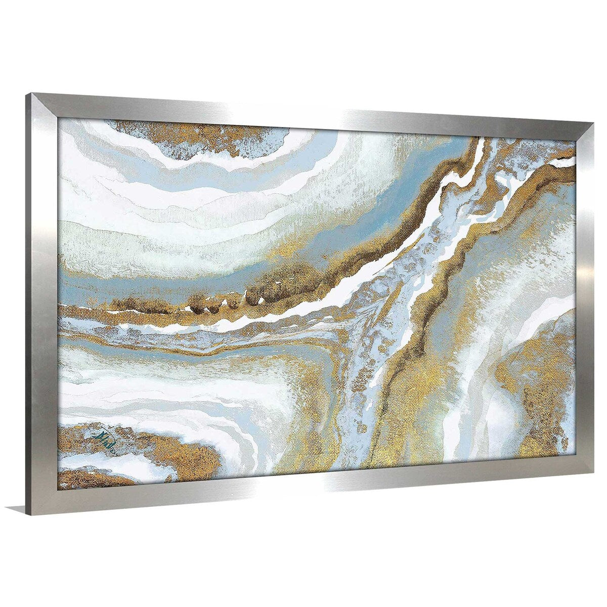 Blue Agate Horizontal Print on Acrylic - Stunning Wall Art for Home & Office Decor | Perfect for Living Room, Bedroom, or Workspace