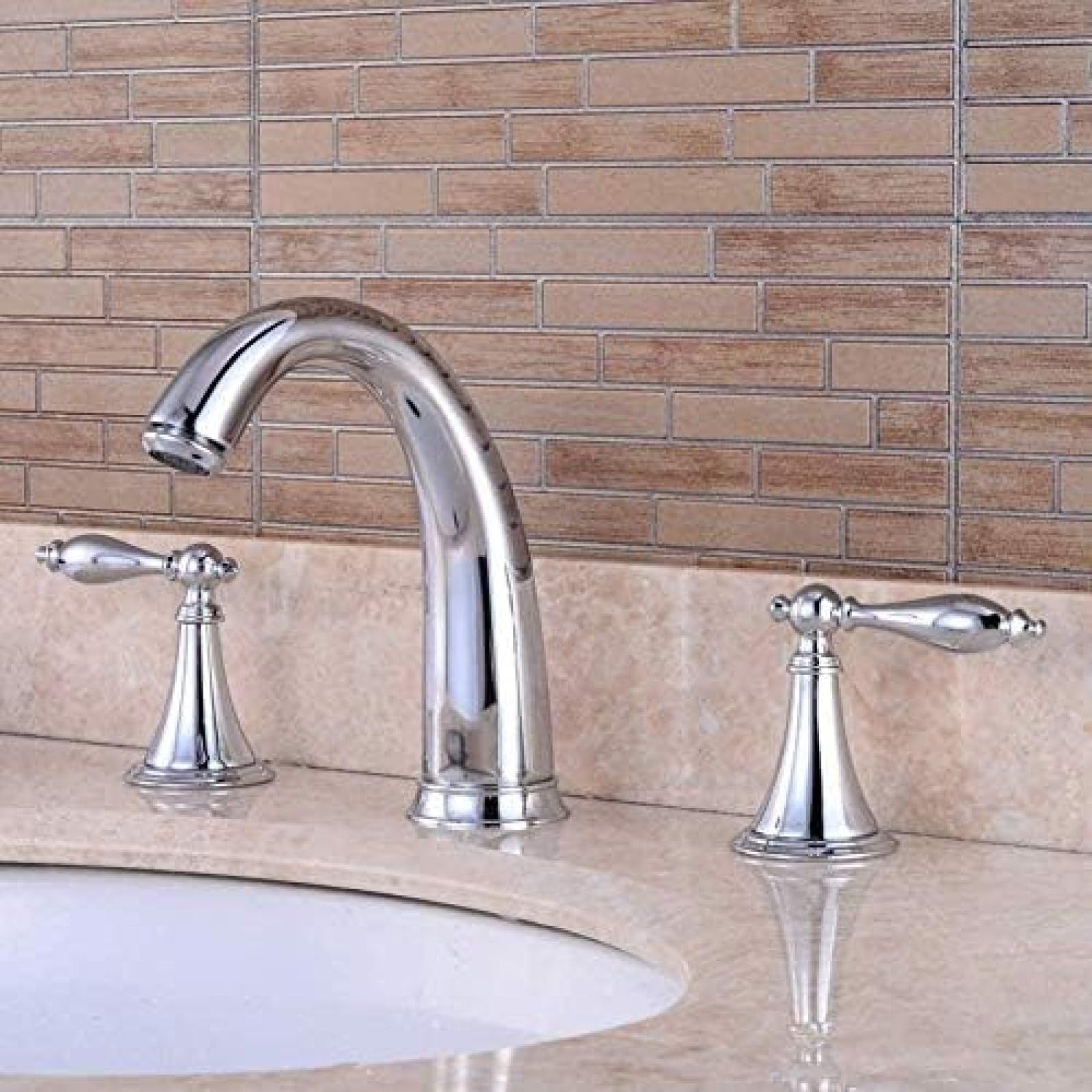 CRJUS 3-Piece Chrome Kitchen and Bathroom Faucet Set - Double Handle Swivel Mixer Tap for Sink, Wash Basin, and Shower - Perfect for Modern Home Renovation and Daily Water Control