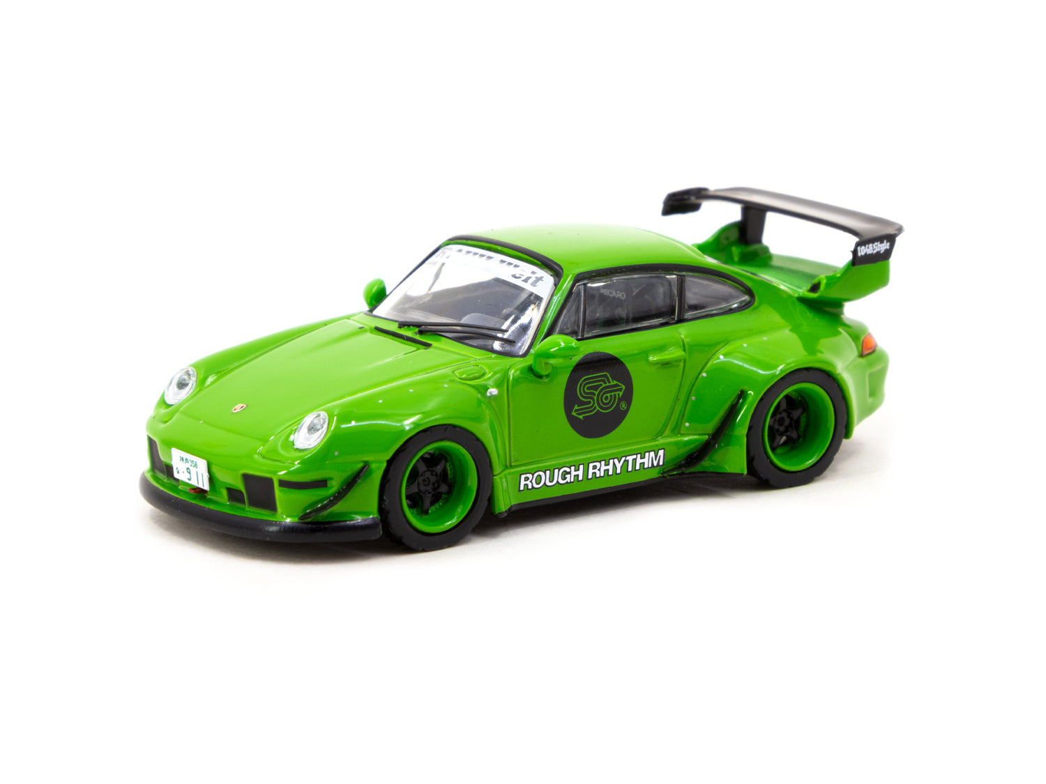 Tarmac Works 1/64 RWB 993 Rough Rhythm Fuel Fest Student Driver Diecast Model Car - Collectible Hobby 64 Scale for Display & Racing Enthusiasts